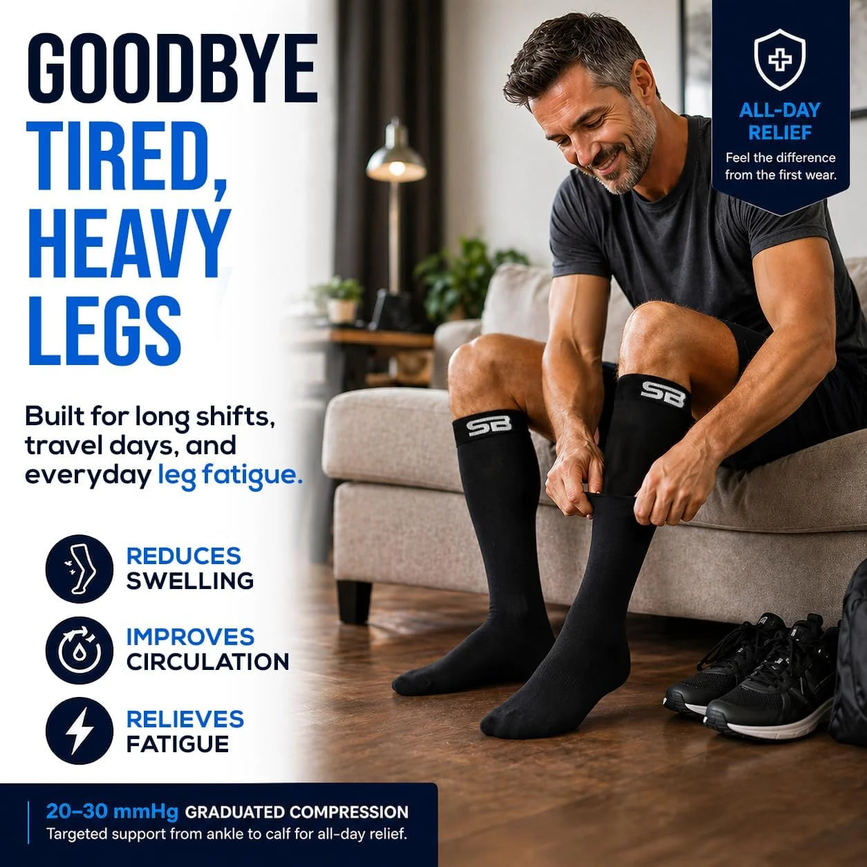 SB SOX Compression Socks for Men & Women (20-30mmHg)