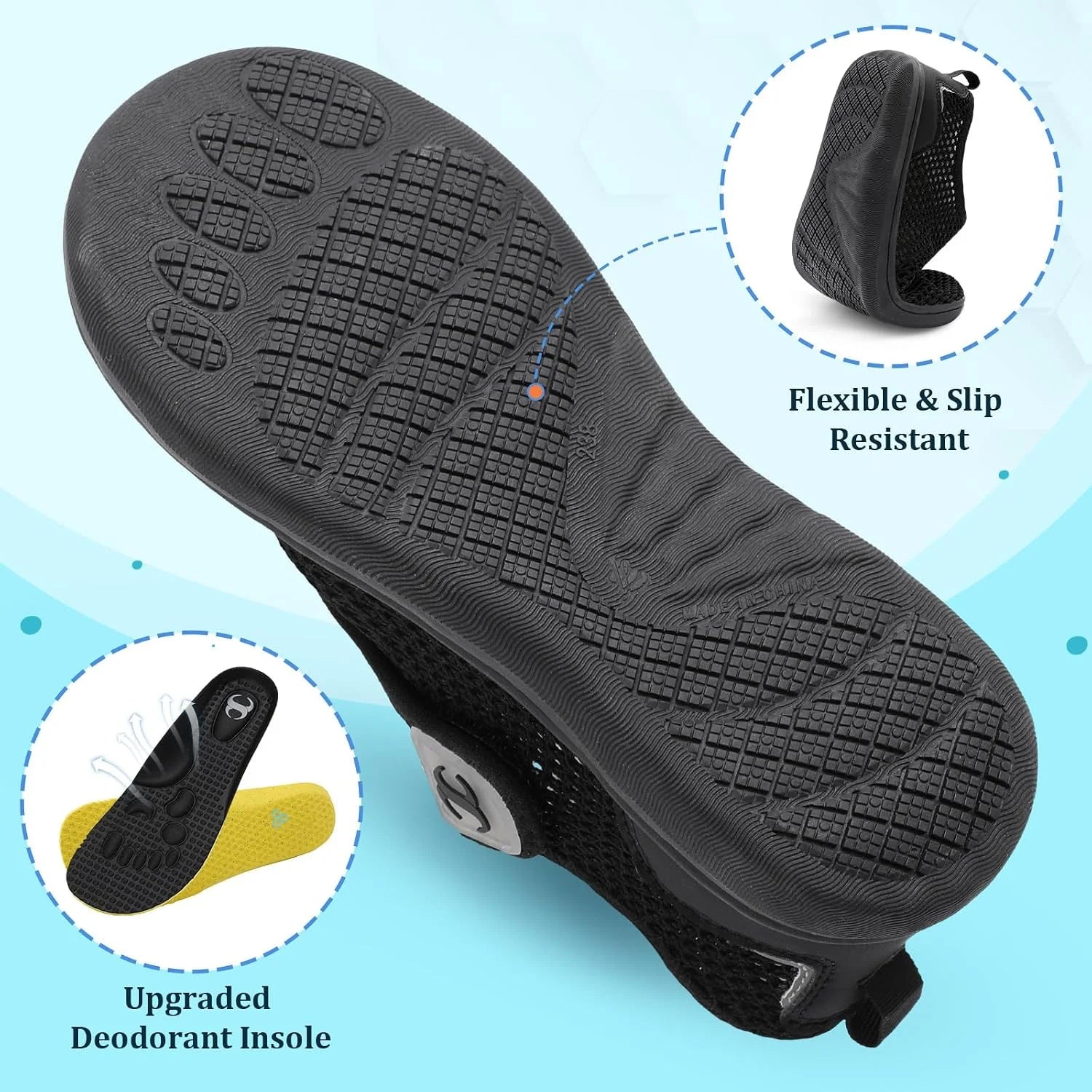 Scurtain Womens Beach Water Shoes Wide Walking Shoes Barefoot Flat Sandals