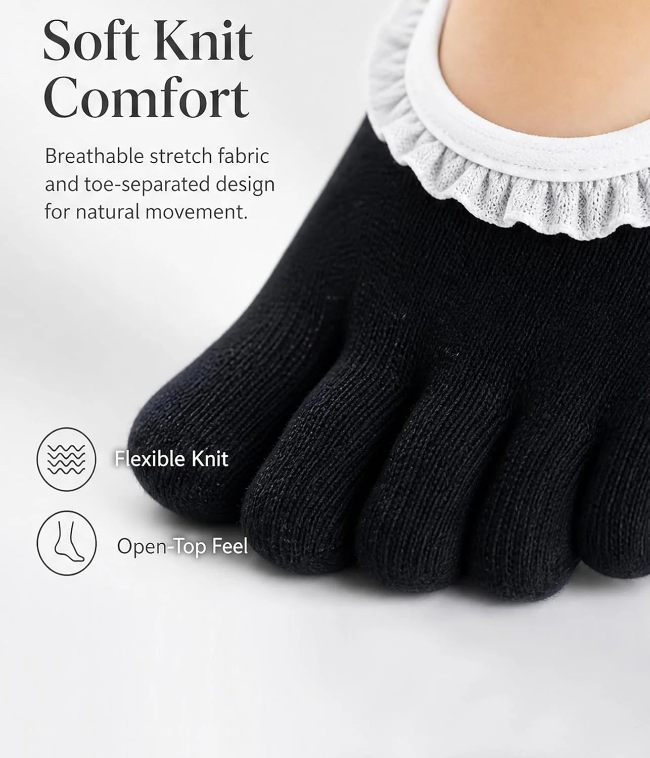 1/2 Pairs Pilates Socks for Women Non Slip Toe Grip Socks