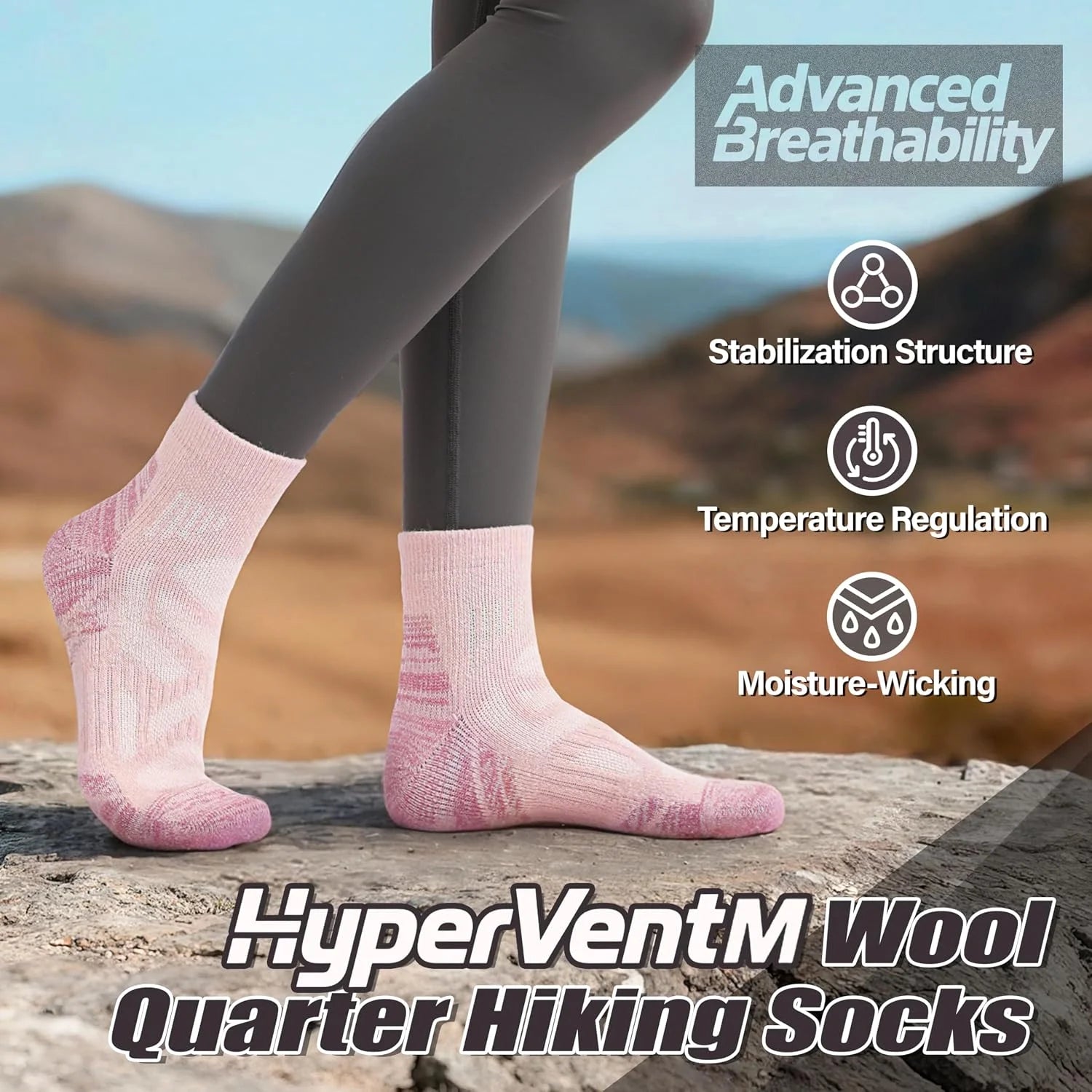ANTSANG Merino Wool Quarter Ankle Hiking Running Socks for Women and Men