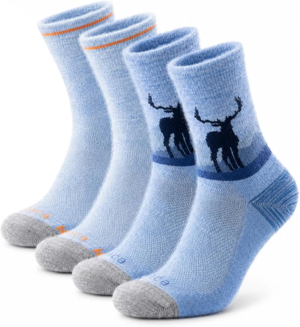 Juclise Alpaca Wool Hiking Socks, Micro Crew Boot Socks, Midweight, 2 Pairs