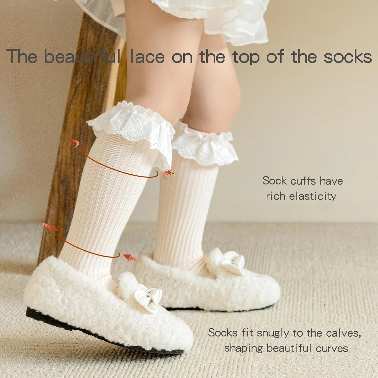 Infant Frilly Baby Girls Knee High Socks Newborn Thigh Lace Ruffle Long Socks Toddler Tights Stockings 6-12 Months