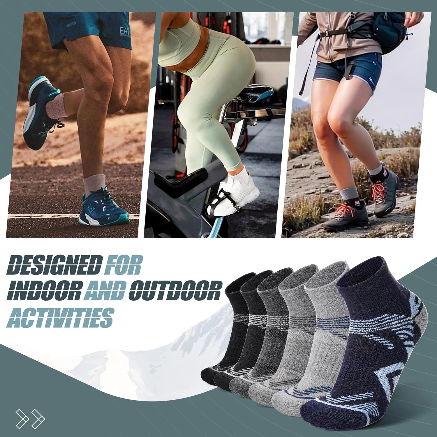 ANTSANG Merino Wool Quarter Ankle Hiking Running Socks for Women Men