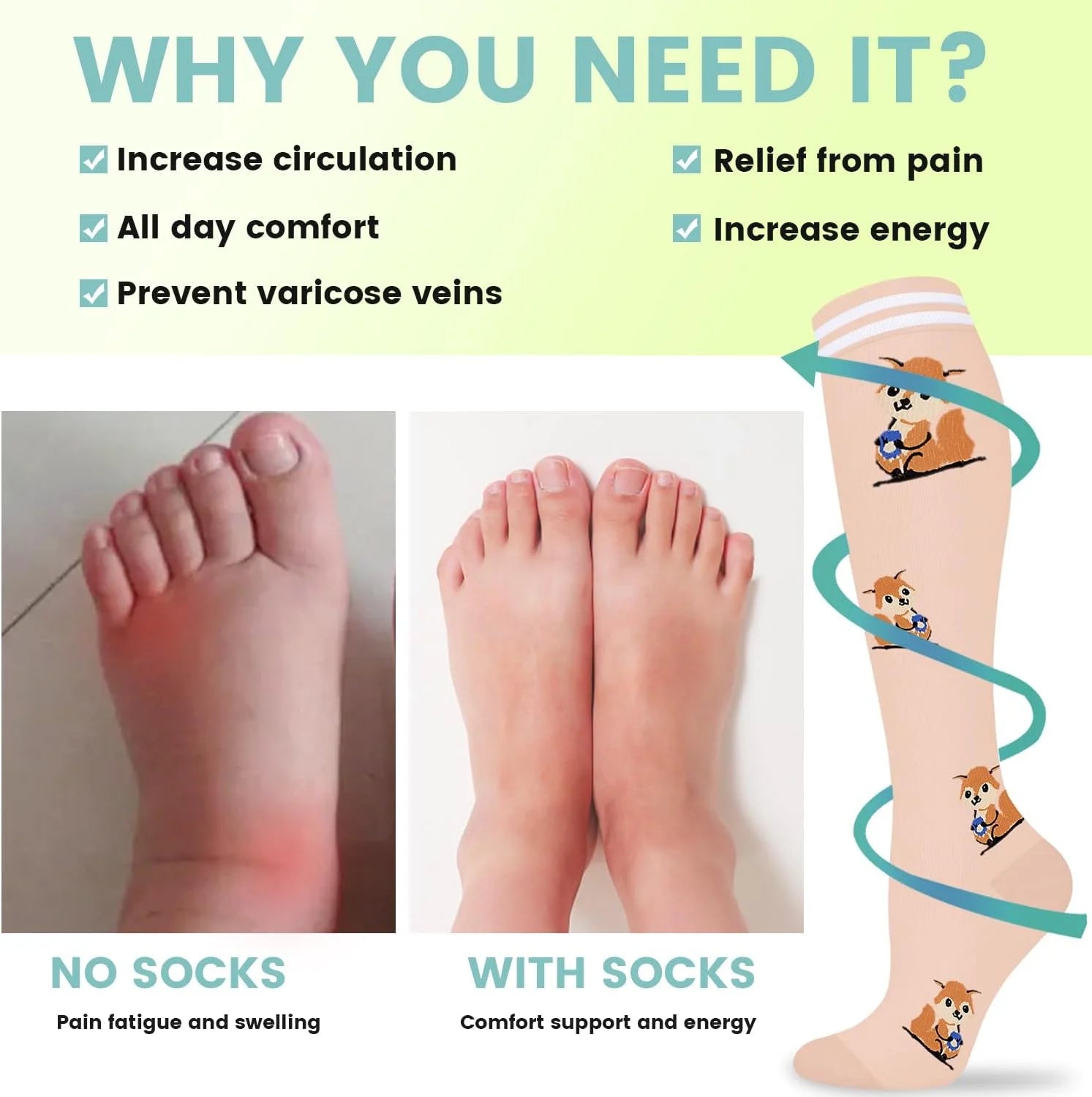 Copper Compression Socks 15-20 mmHg for Men & Women 8 Pairs – Circulation Support for Nurses, Travel, Running, Hiking, Soccer