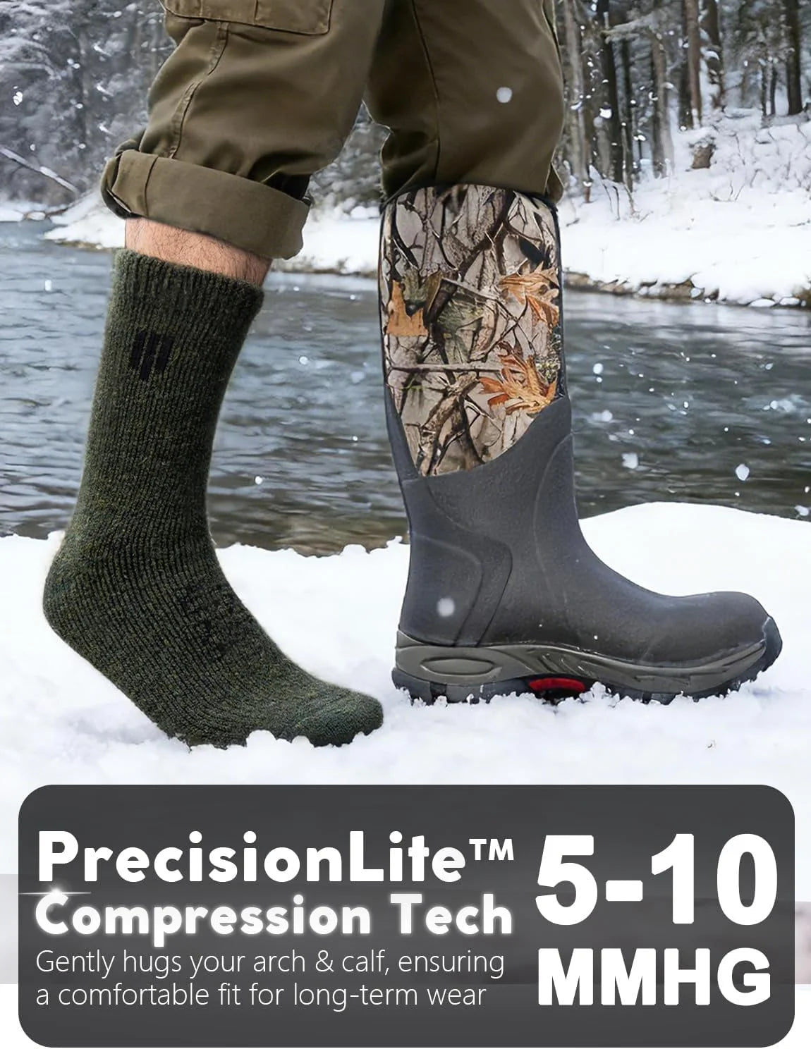 Juclise Alpaca Wool Crew Socks Men and Women,Thick Thermal Winter Cold Weather Hunting Hiking,Moisture Wicking Cushioned