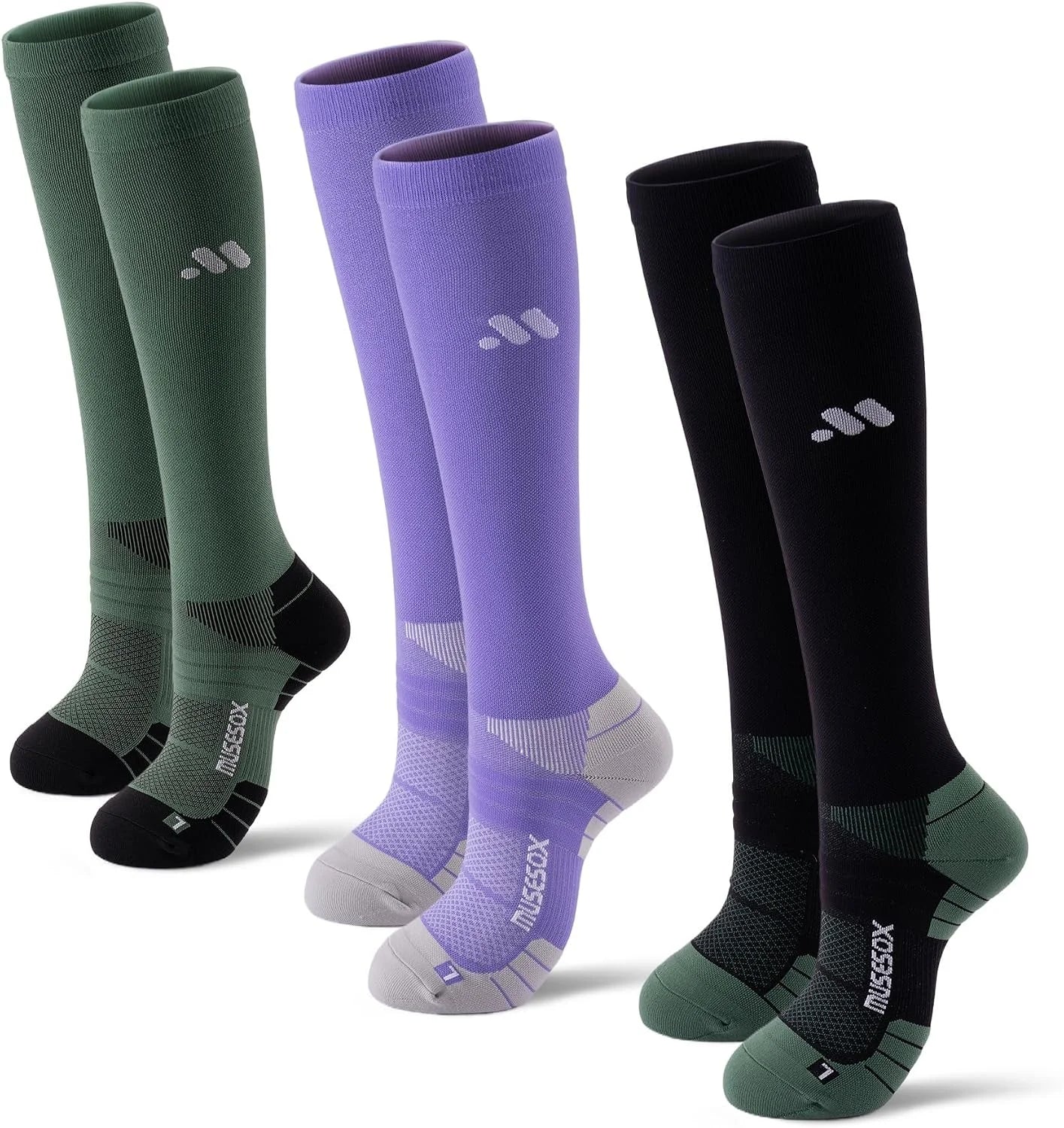 Compression Socks for Women and Men,15-20 mmHg Support(3 Pairs)