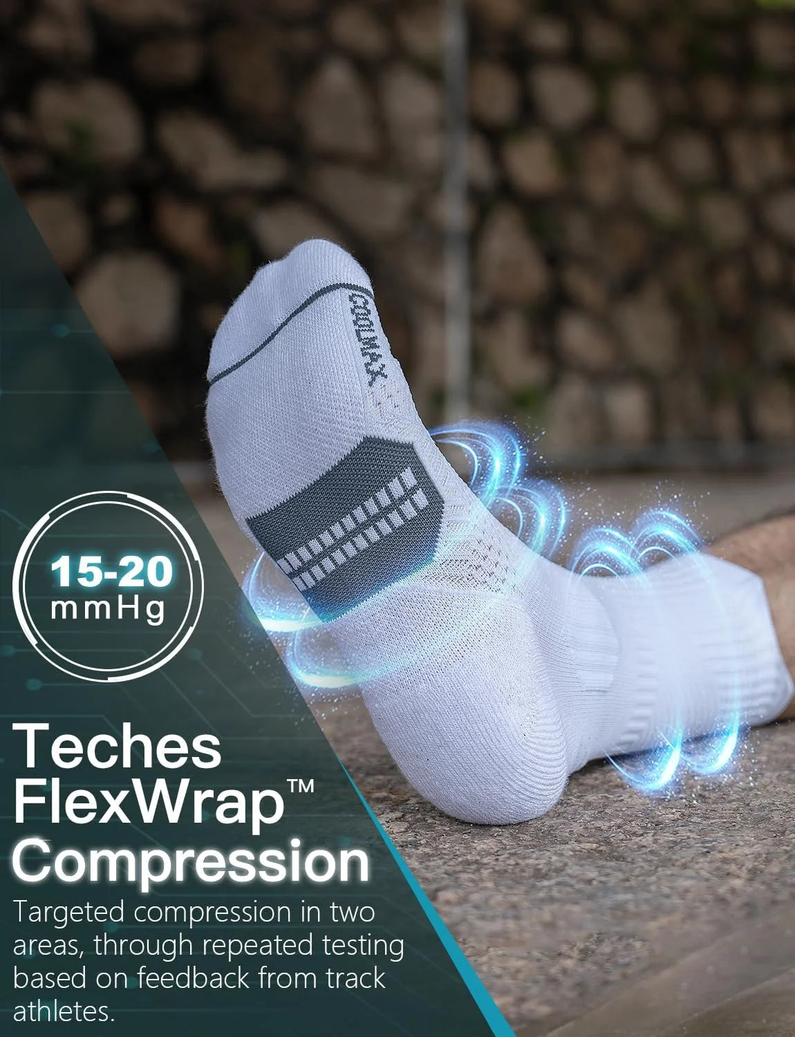 Juclise Compression Running Crew Socks, Bamboo Viscose Lightweight Cushion