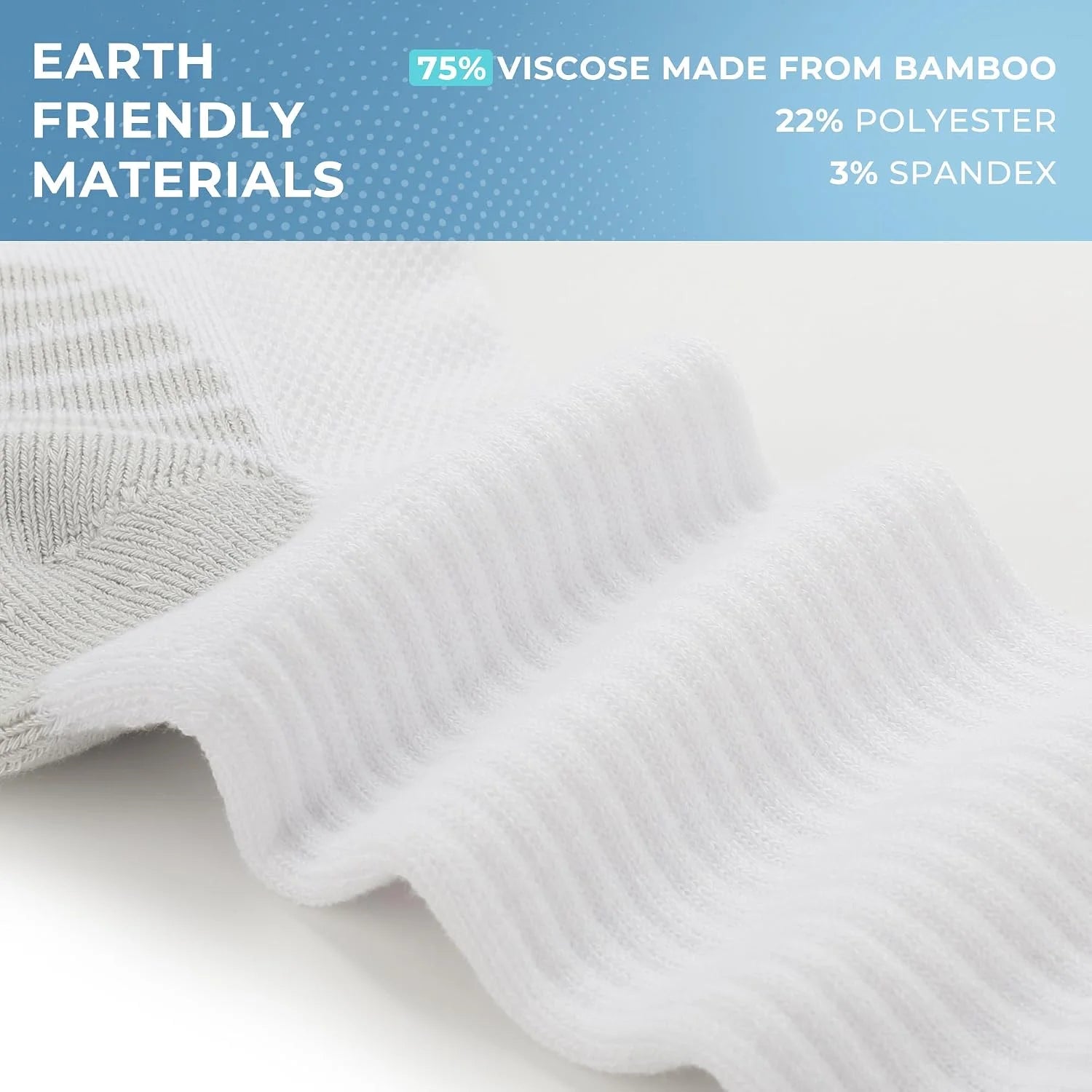 BAMBOO COOL Men's Crew Socks Athletic Running Sports Socks, Cushioned Moisture Wicking, Breathable Arch Support 6 Pack