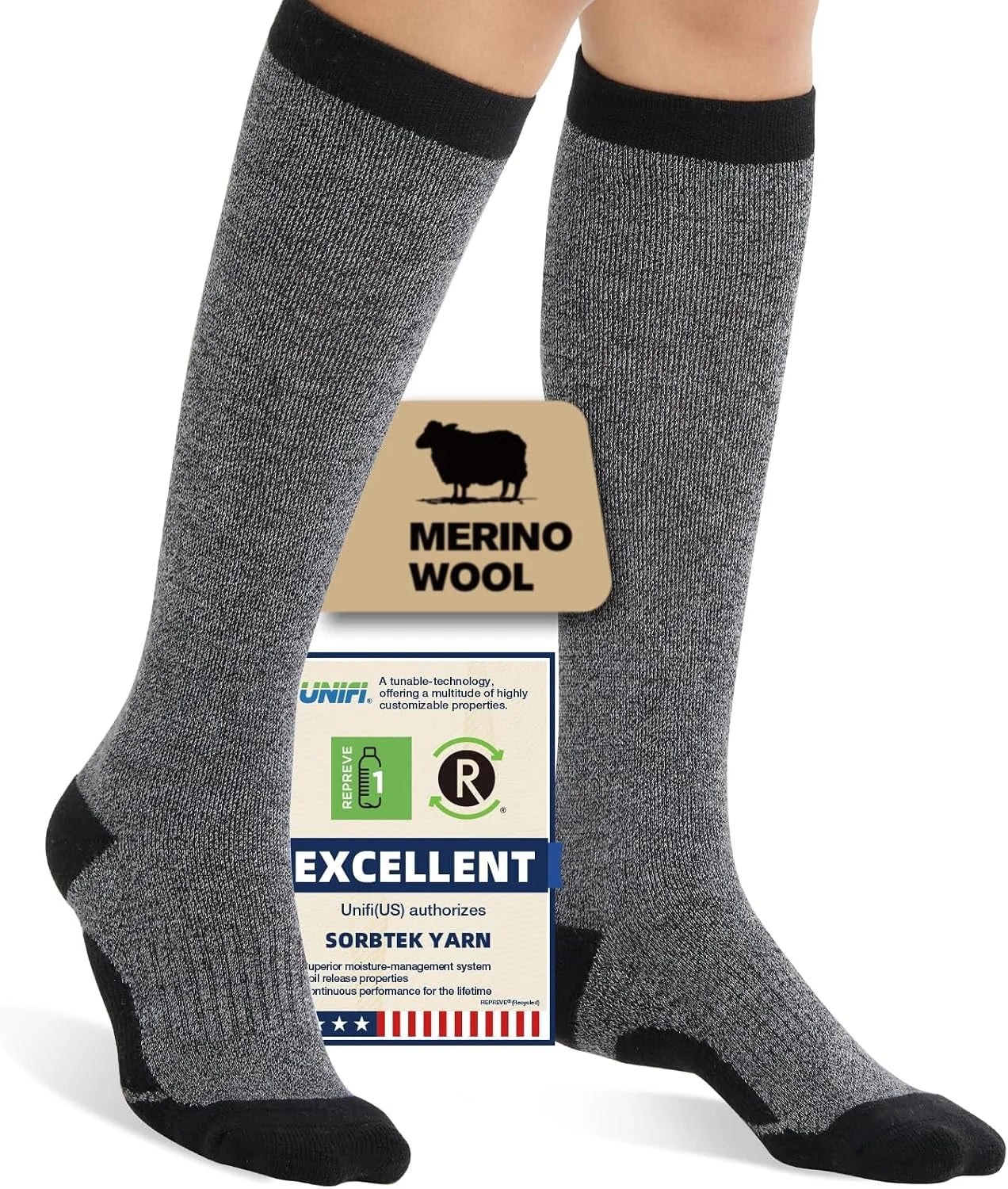 Merino Wool Compression Socks for Women Men 15-20 mmHg for flying