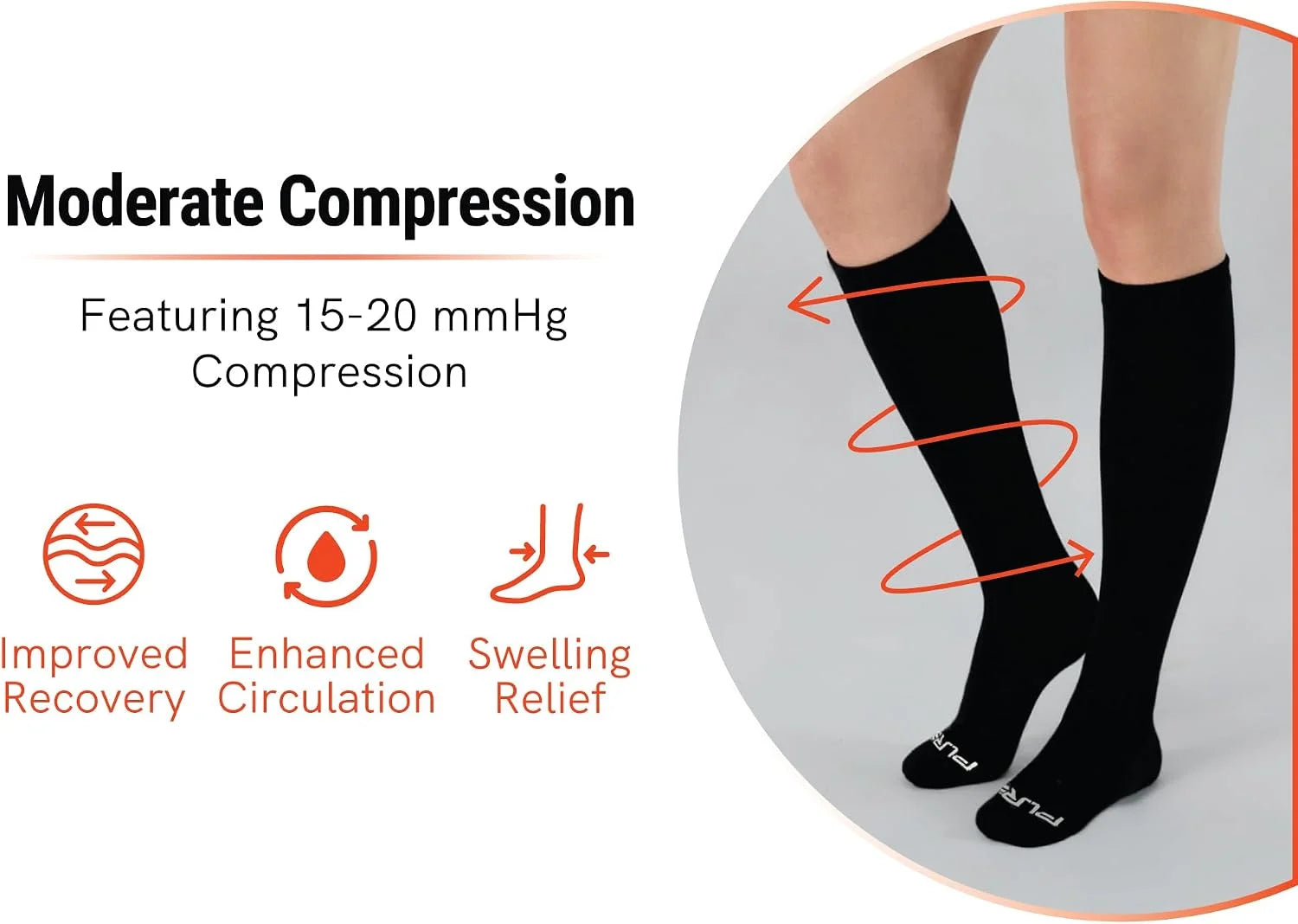 Pure Athlete Alpaca Compression Socks - 15-20mmHg Support for Men & Women