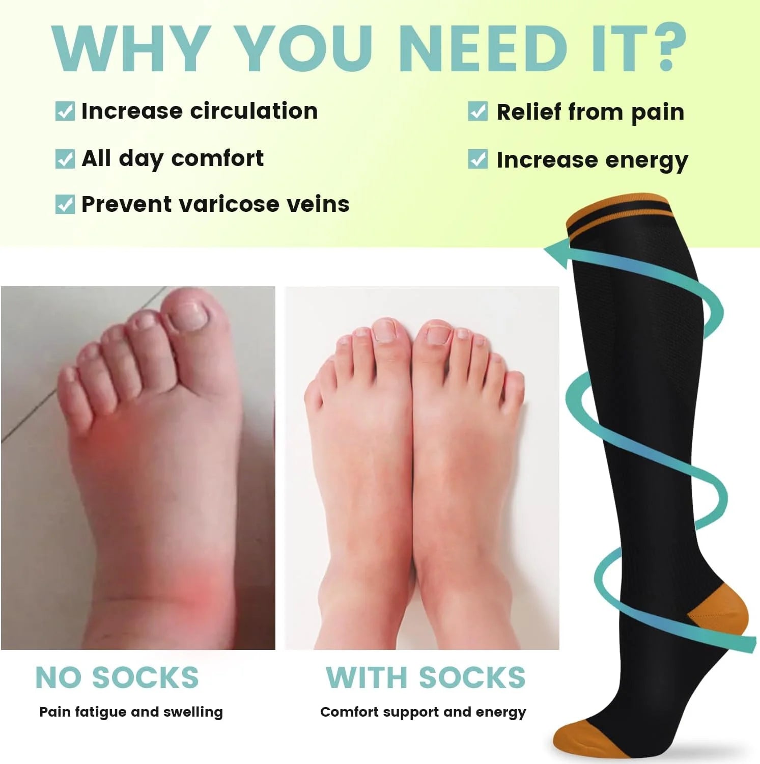 Copper Compression Socks 15-20 mmHg for Men & Women 8 Pairs – Circulation Support for Nurses, Travel, Running, Hiking, Soccer