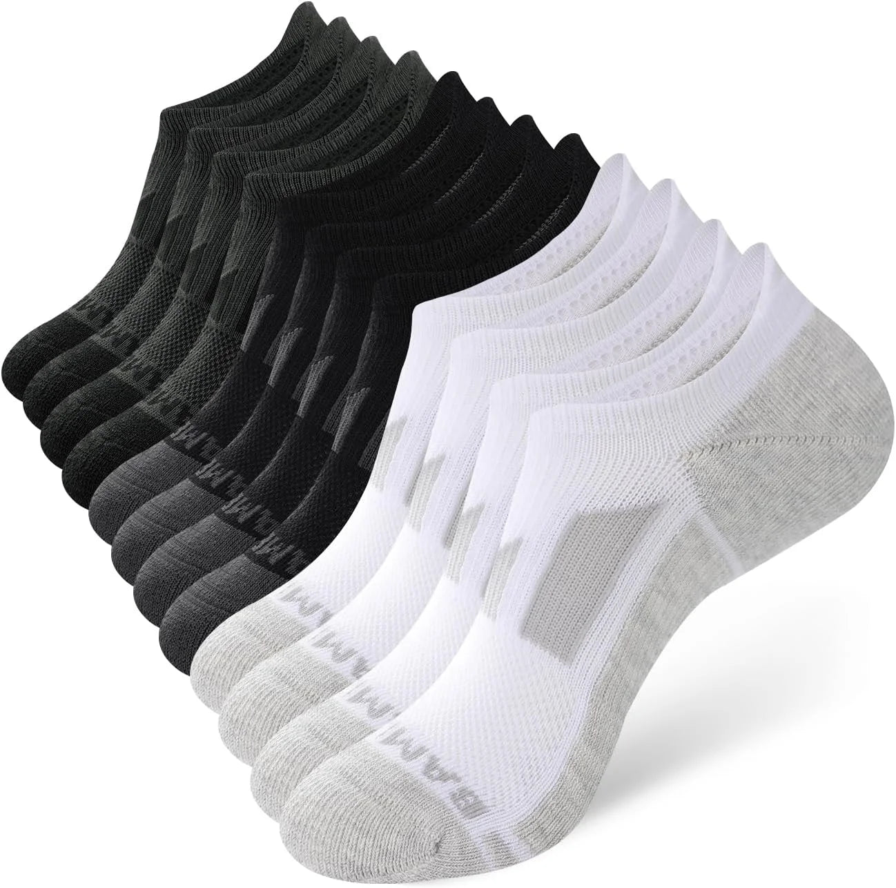 BAMBOO COOL Men's No-Show Socks Low Cut Breathable Moisture-Wicking Socks Non Slip Running Workout casual, 6 Packs