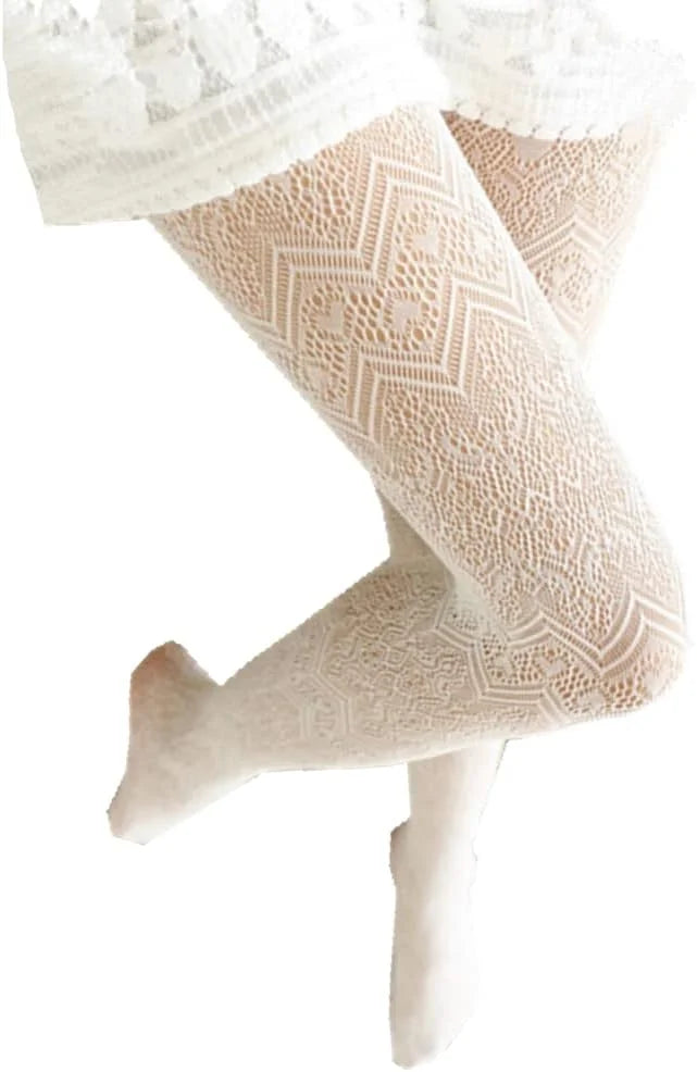 SurBepo Women Fishnet Hollow Out Knitted Patterned Thick Warm Stockings Tights Vertical Strips Pantyhose For Female