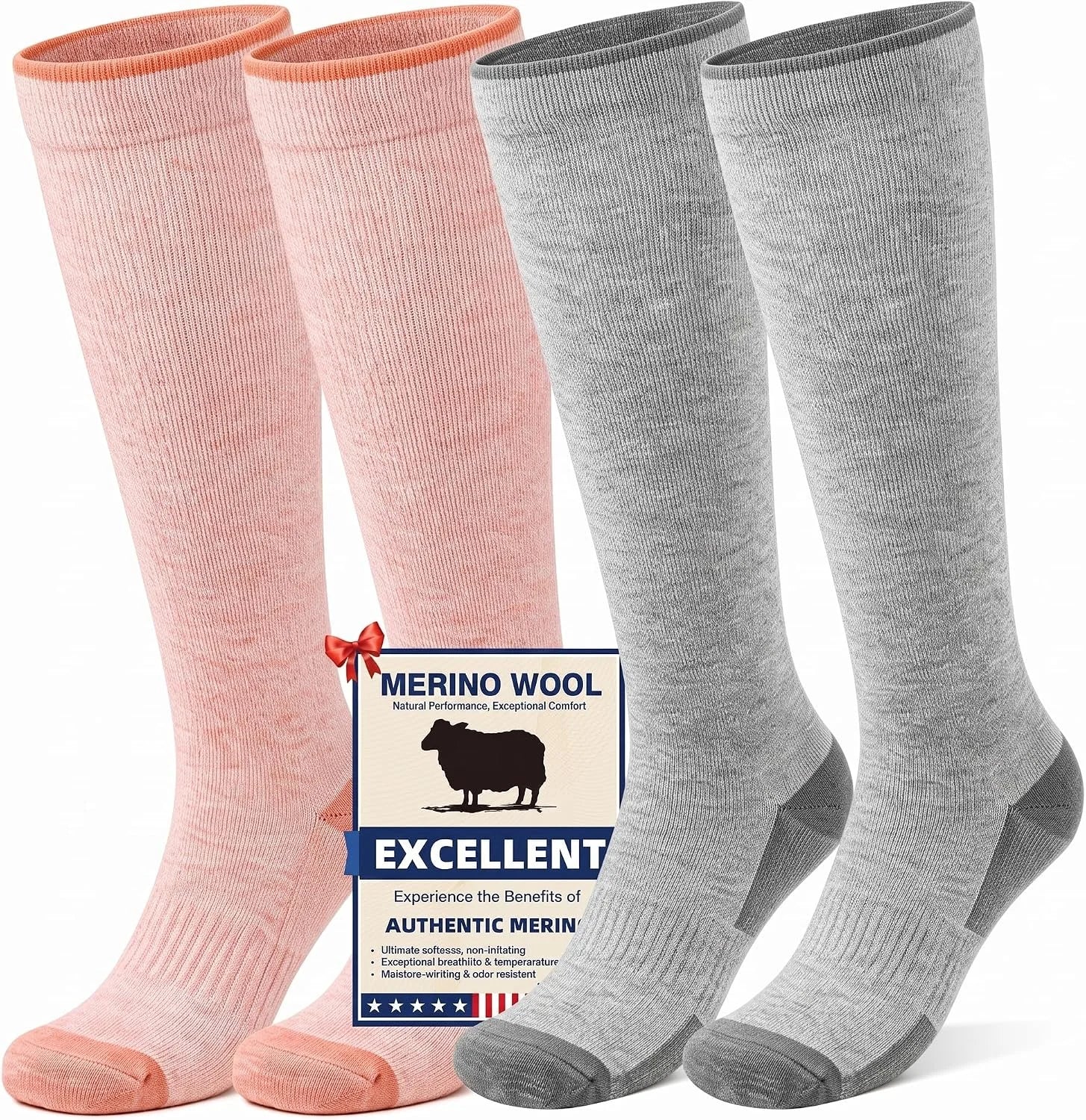 Merino Wool Compression Socks for Women Men 15-20 mmHg for flying