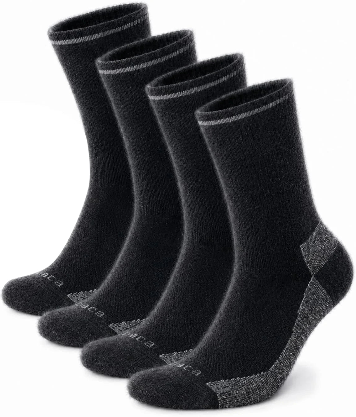 Juclise Alpaca Wool Hiking Socks, Micro Crew Boot Socks, Midweight, 2 Pairs