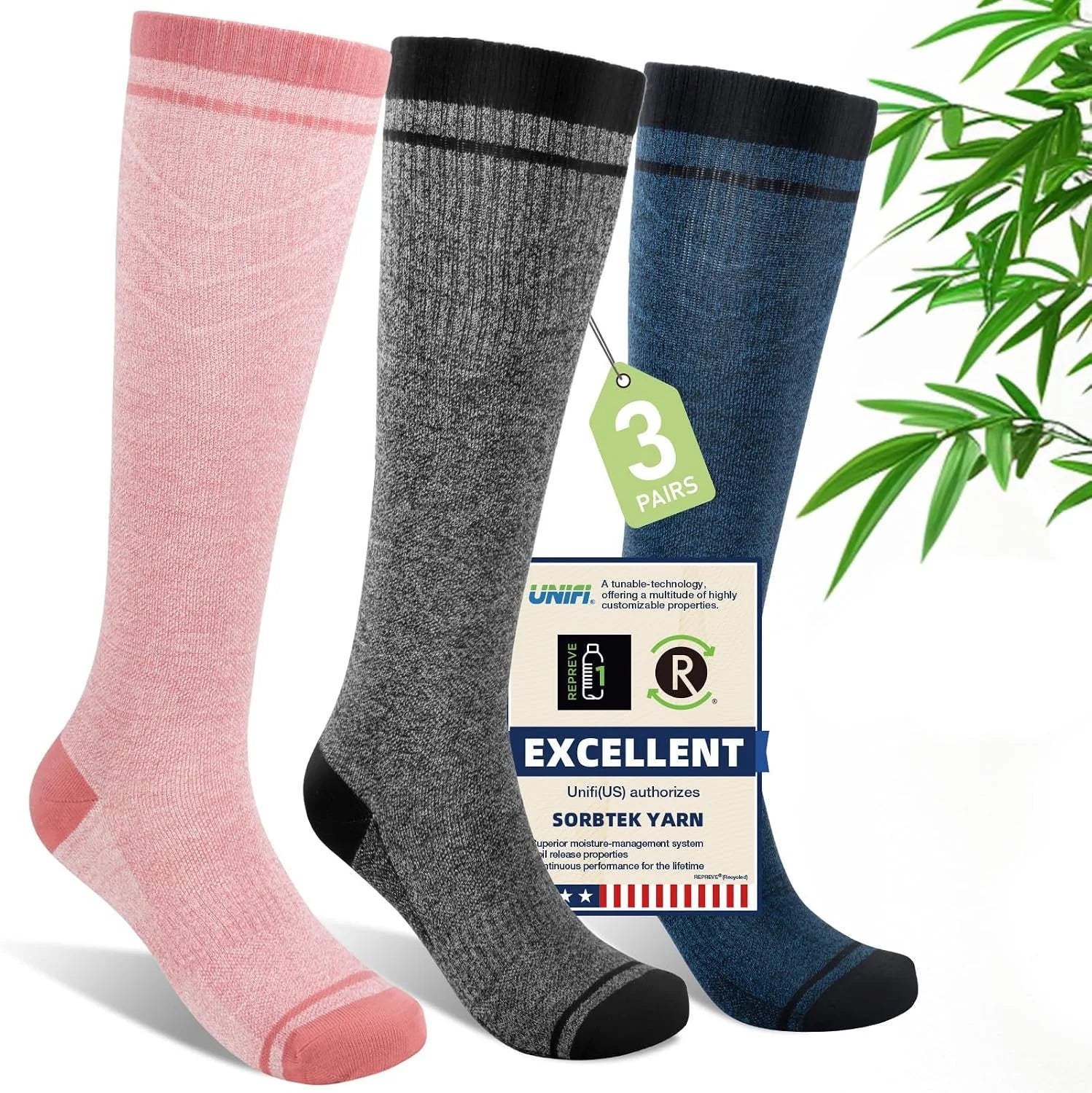 Compression Socks Women & Men 15-20 mmHg for Flying