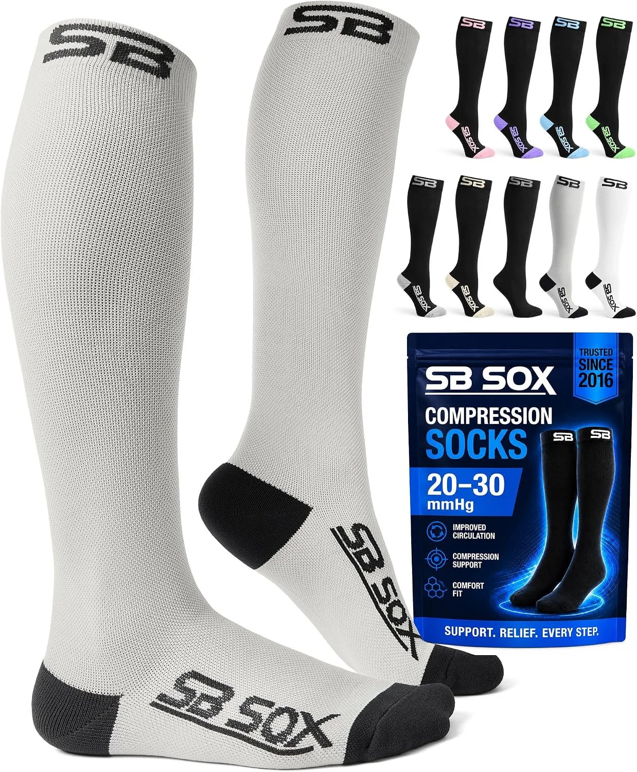 SB SOX Compression Socks for Men & Women (20-30mmHg)