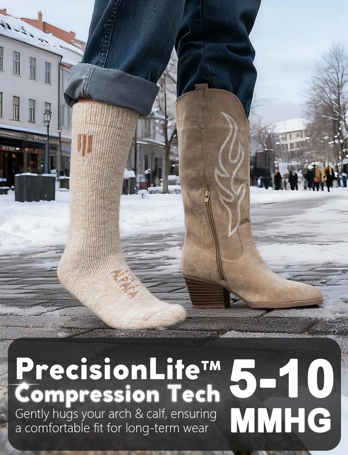 Juclise Alpaca Wool Boot Socks Men and Women, Heavyweight Thick Thermal Socks Cold Weather Hunting Hiking, Moisture Wicking