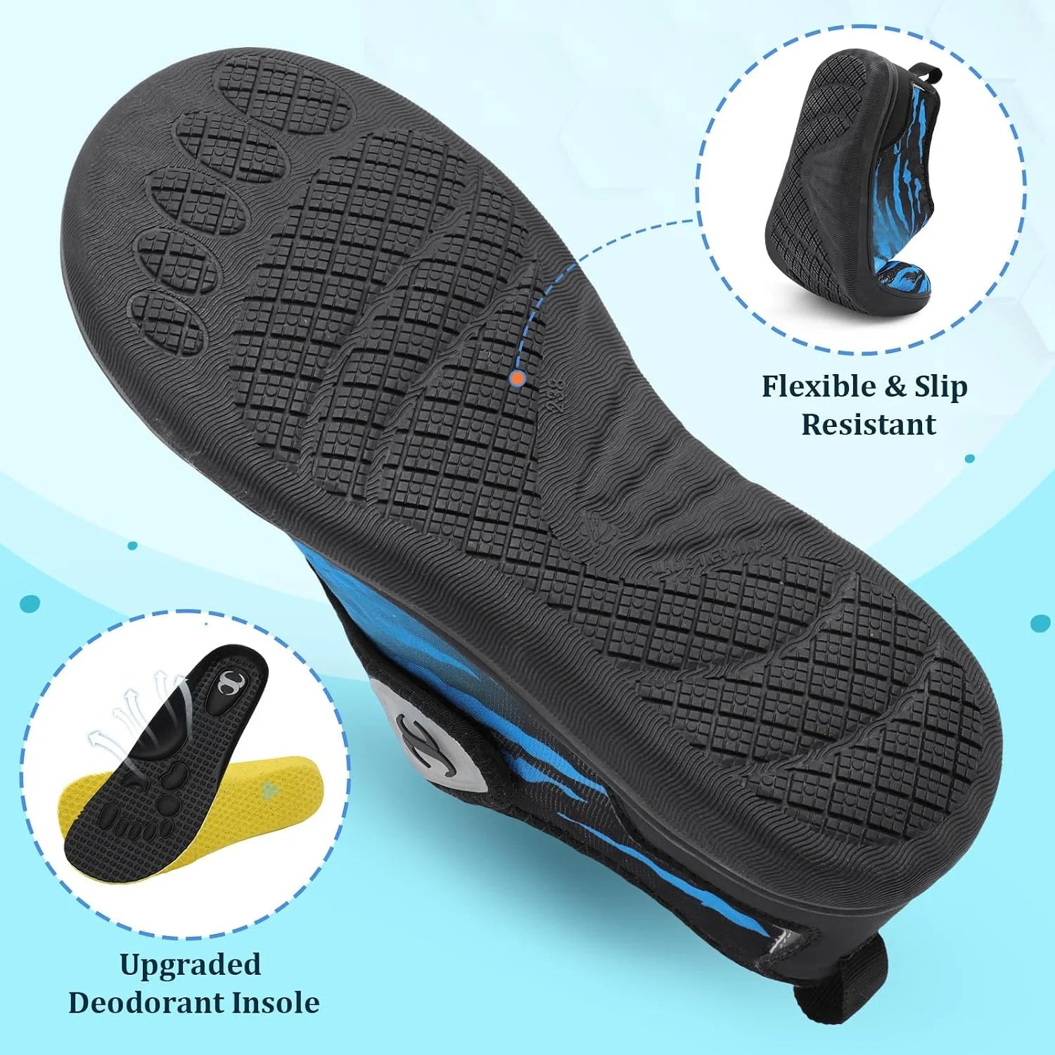 Scurtain Womens Beach Water Shoes Wide Walking Shoes Barefoot Flat Sandals