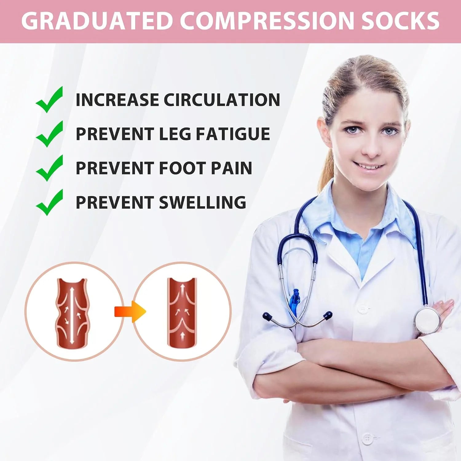 hello momoya Compression Socks for Women Men Circulation Knee High 8 Pairs for Nurses, Running, Travel, Athletic