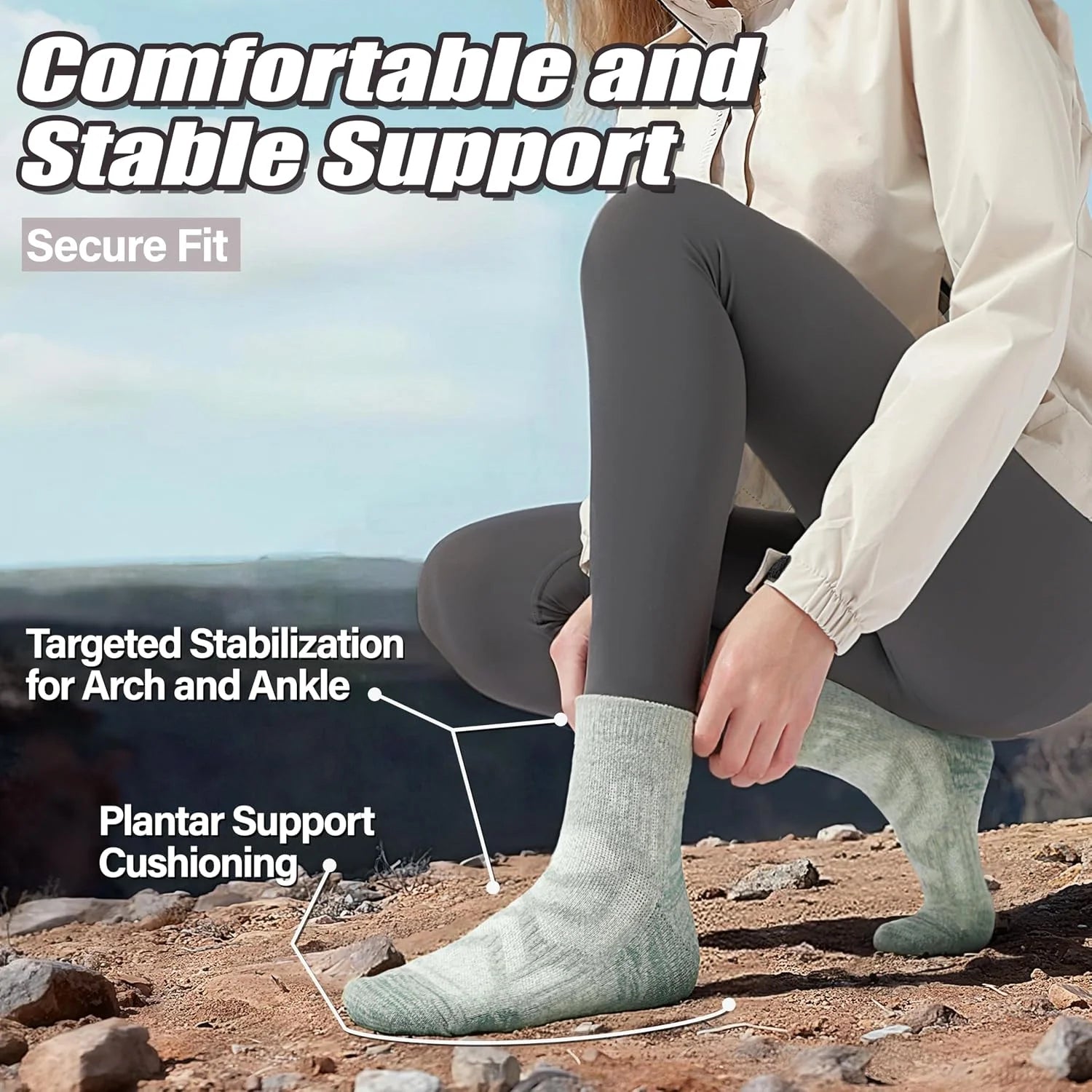 ANTSANG Merino Wool Quarter Ankle Hiking Running Socks for Women and Men