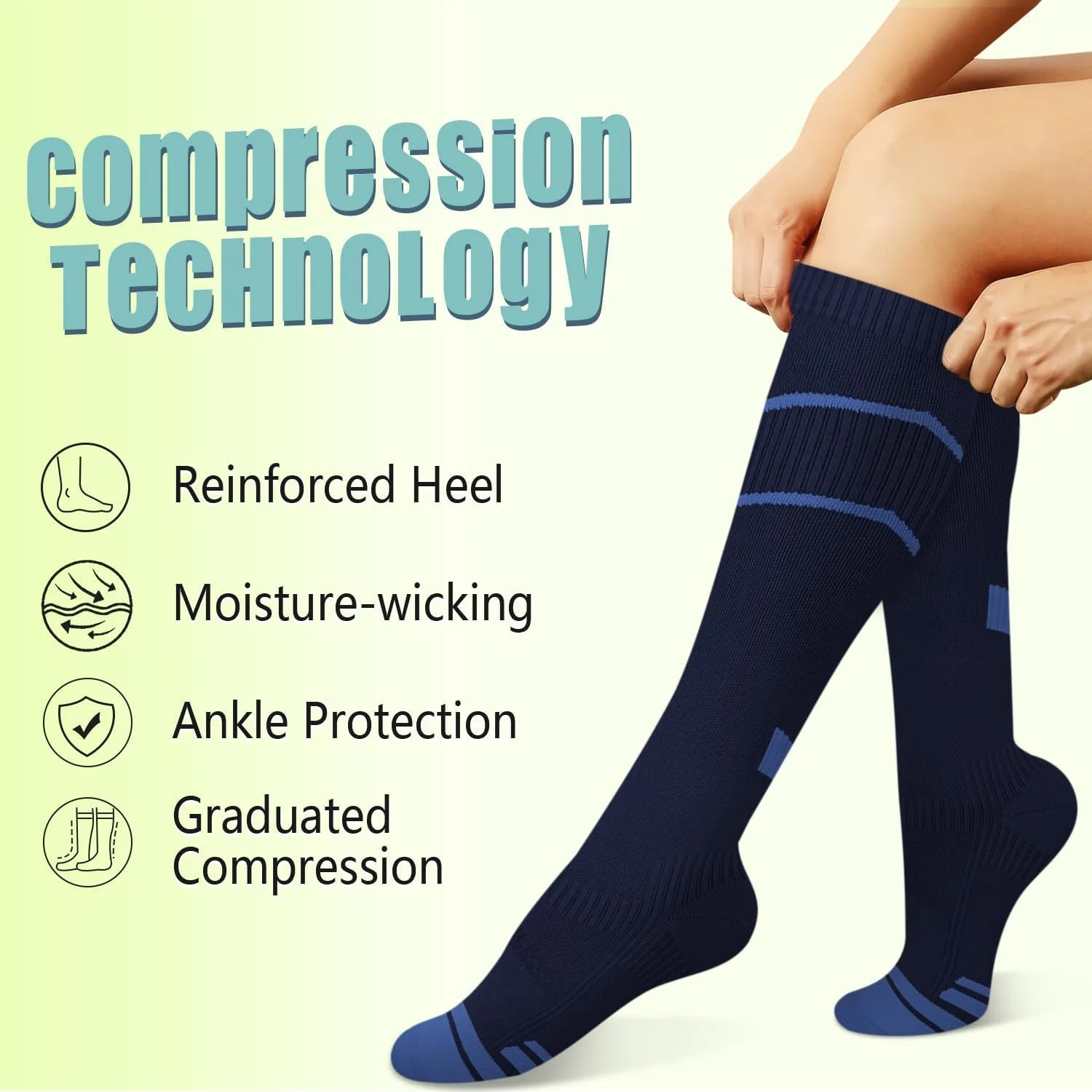 Copper Compression Socks 15-20 mmHg for Men & Women 8 Pairs – Circulation Support for Nurses, Travel, Running, Hiking, Soccer