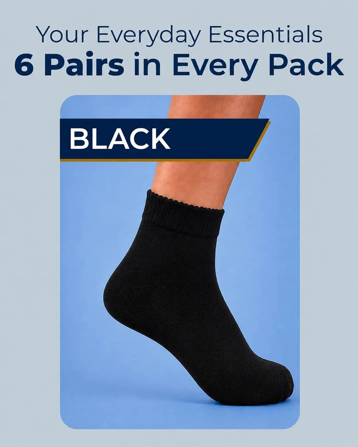 Pembrook® Bamboo Viscose Ankle Diabetic Socks for Women & Men - 6 Pairs