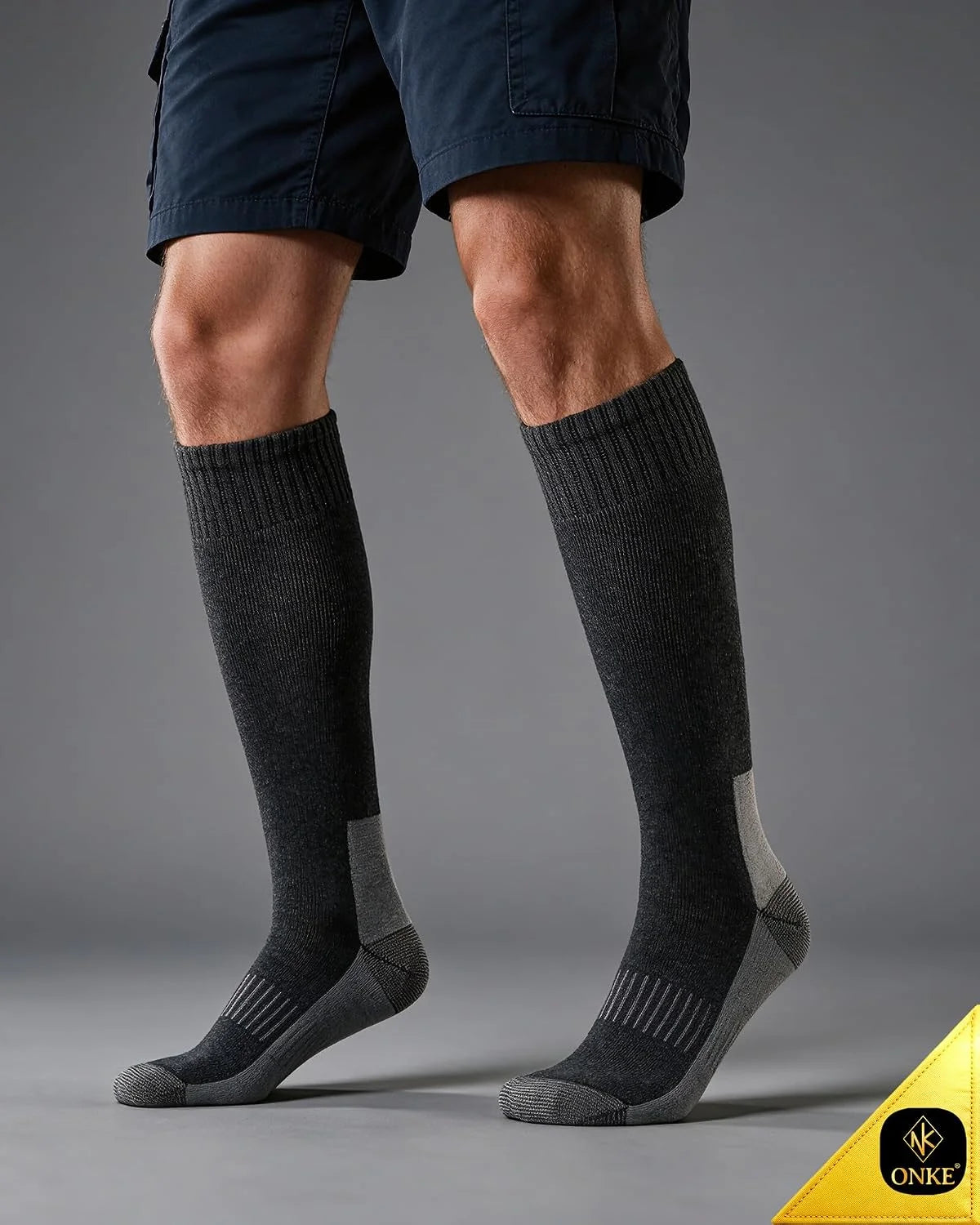 ONKE Seamless Knee High Socks for Men Heavy Duty Work Boot Over the Calf