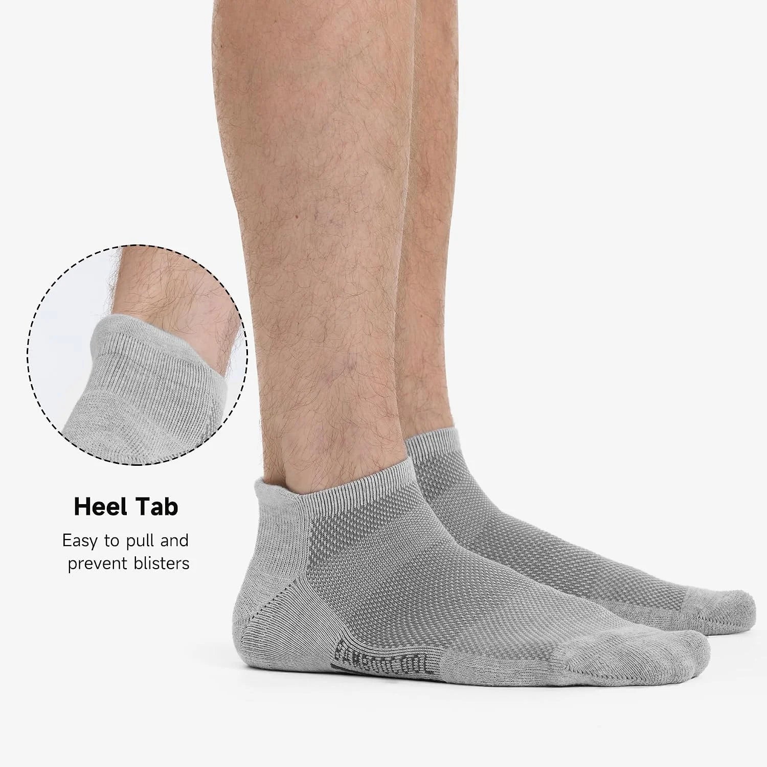 BAMBOO COOL Mens Athletic Ankle Socks Moisture Wicking Cushioned 8 Pack