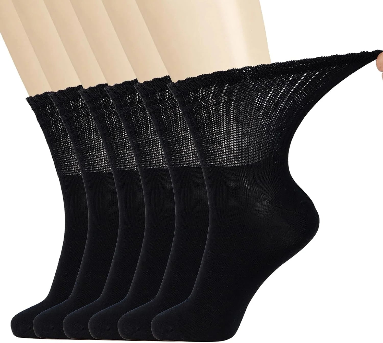 +MD Bamboo Viscose Diabetic Socks for Men & Women 4 & 6 Pairs Crew Non-Binding Moisture Wicking Socks With Seamless Toe