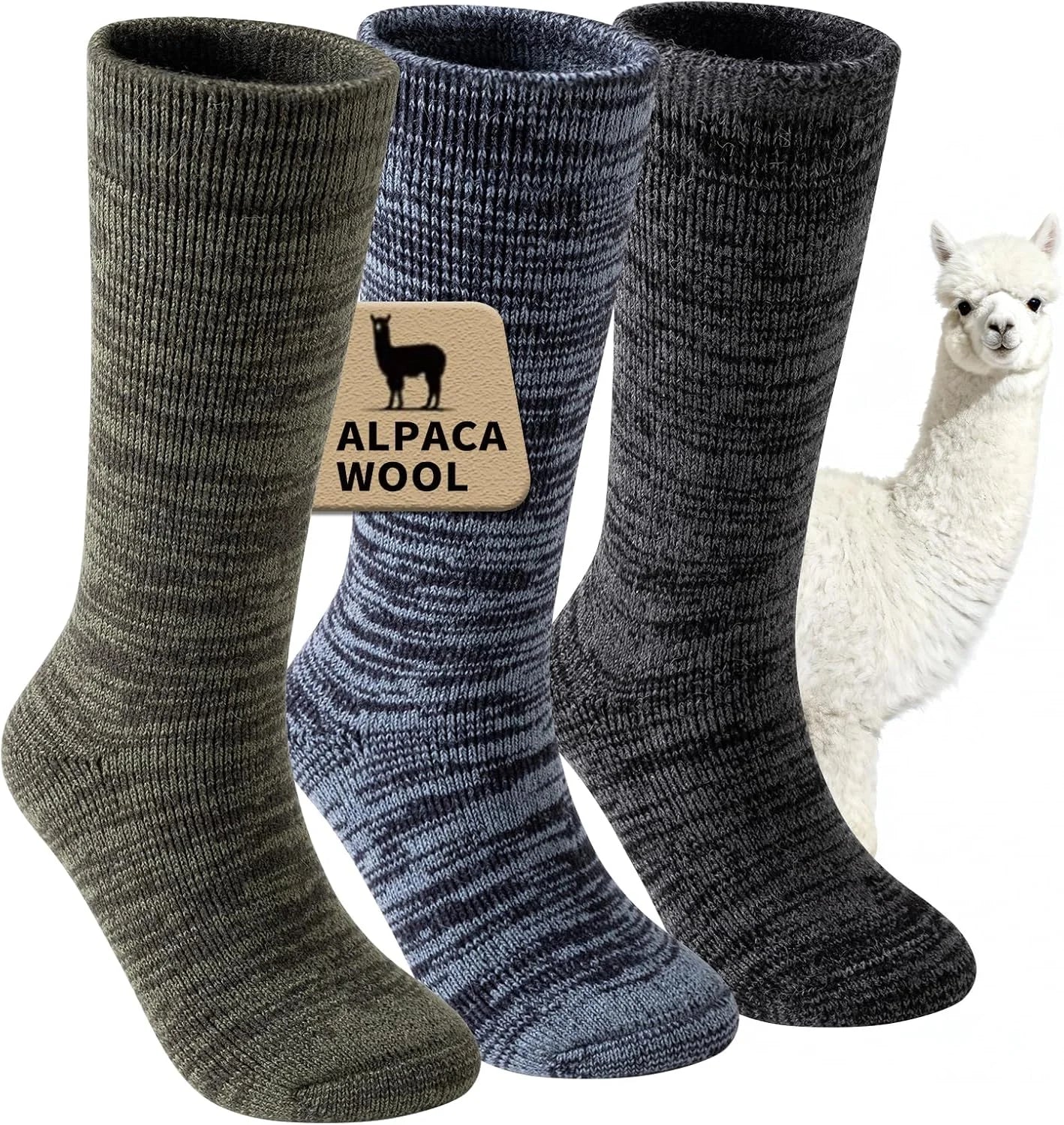 Alpaca Wool Boot Socks,Thermal Warm Heavyweight Thick for Men Women
