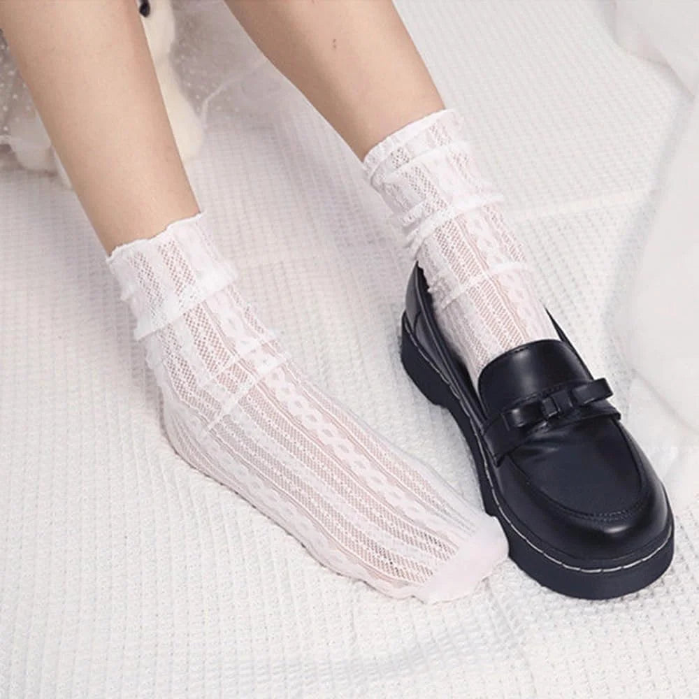 Benefeet Sox Women Lace Sheer Mesh Socks Girls Cute Fancy Tulle Socks