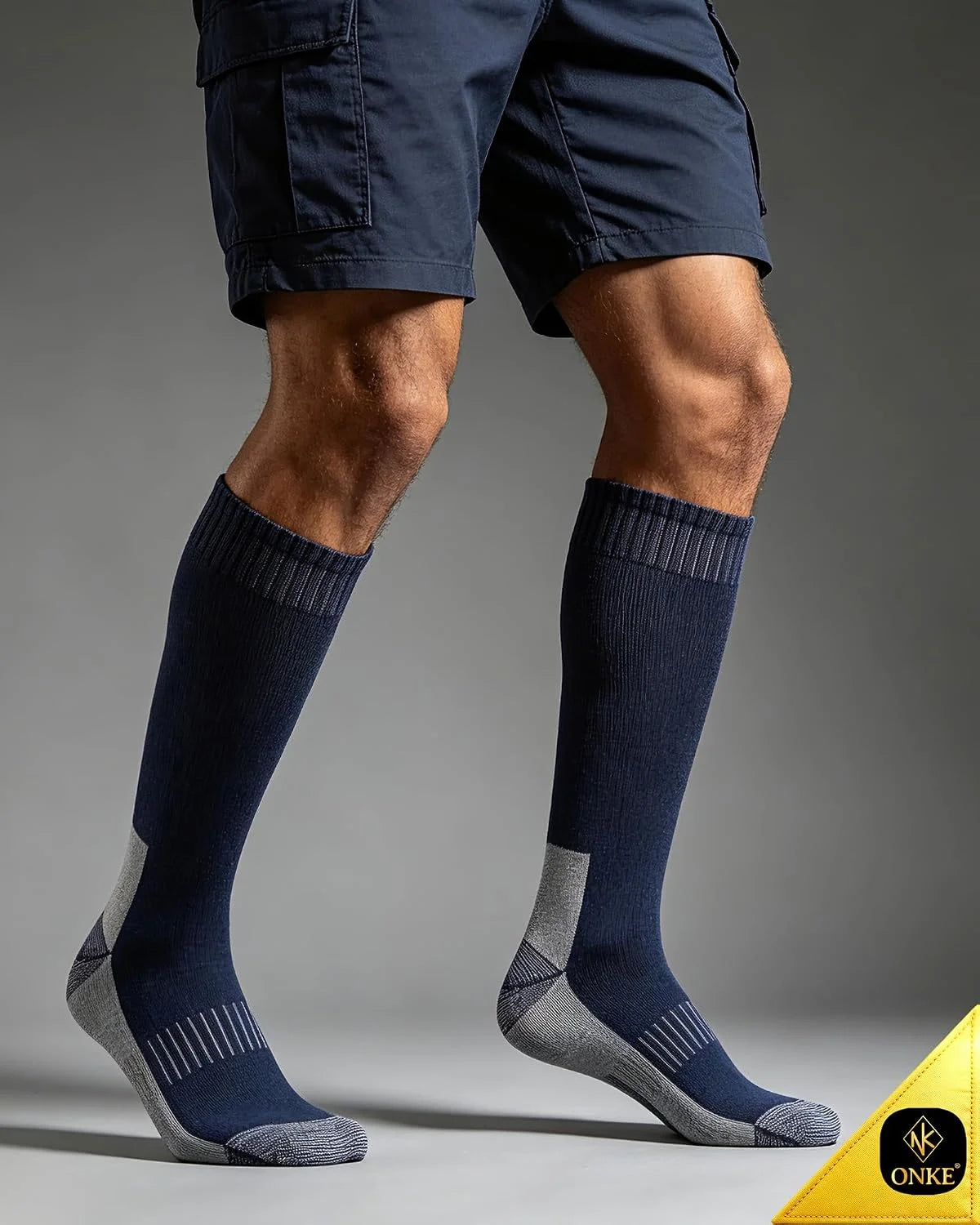 ONKE Seamless Knee High Socks for Men Heavy Duty Work Boot Over the Calf