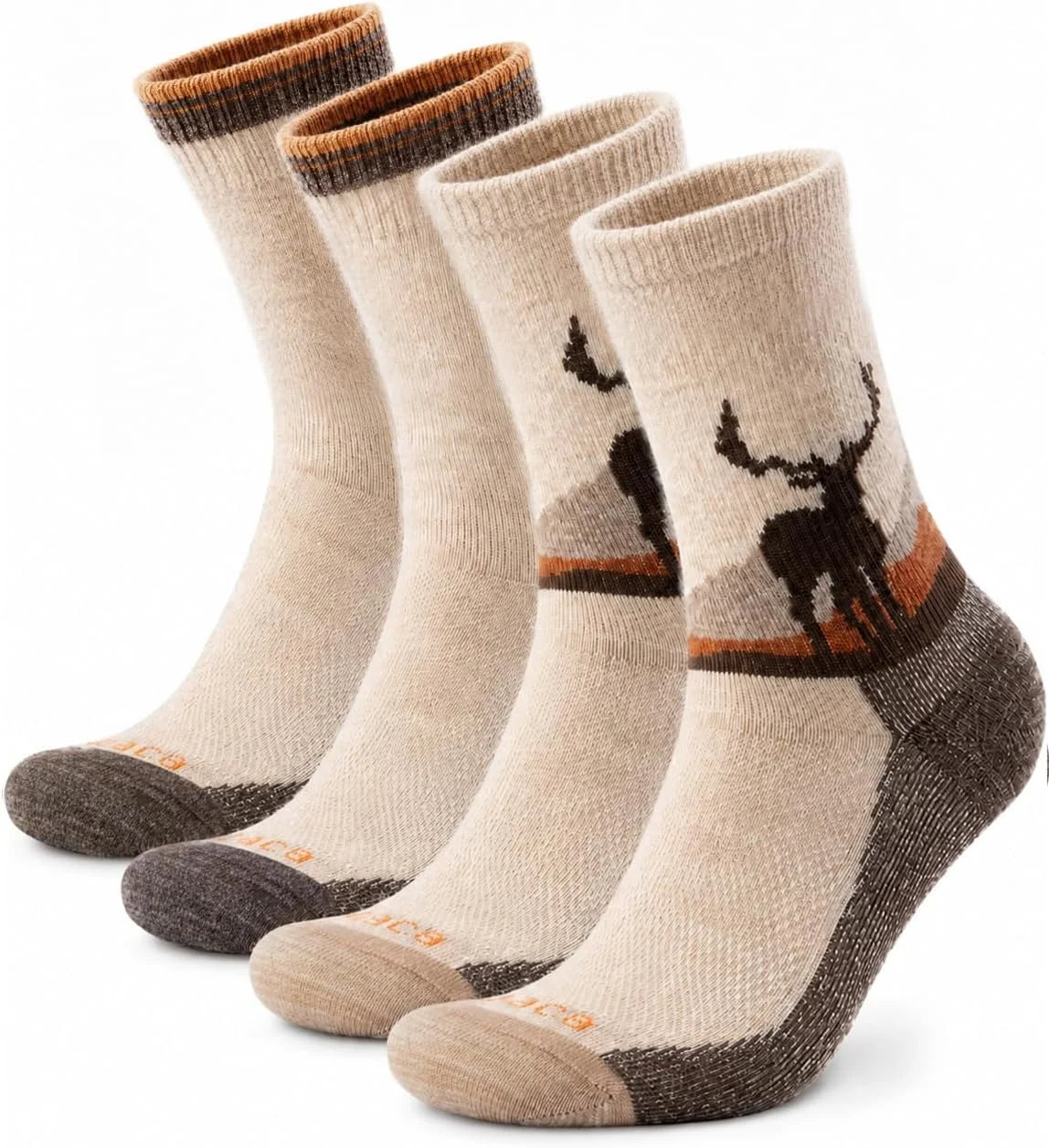 Juclise Alpaca Wool Hiking Socks, Micro Crew Boot Socks, Midweight, 2 Pairs