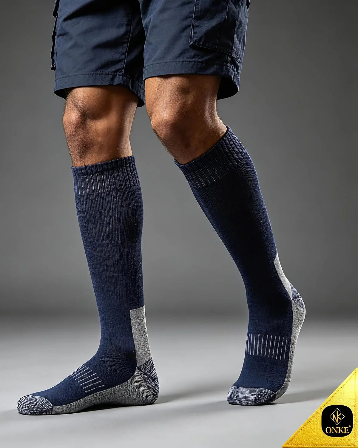 ONKE Seamless Knee High Socks for Men Heavy Duty Work Boot Over the Calf