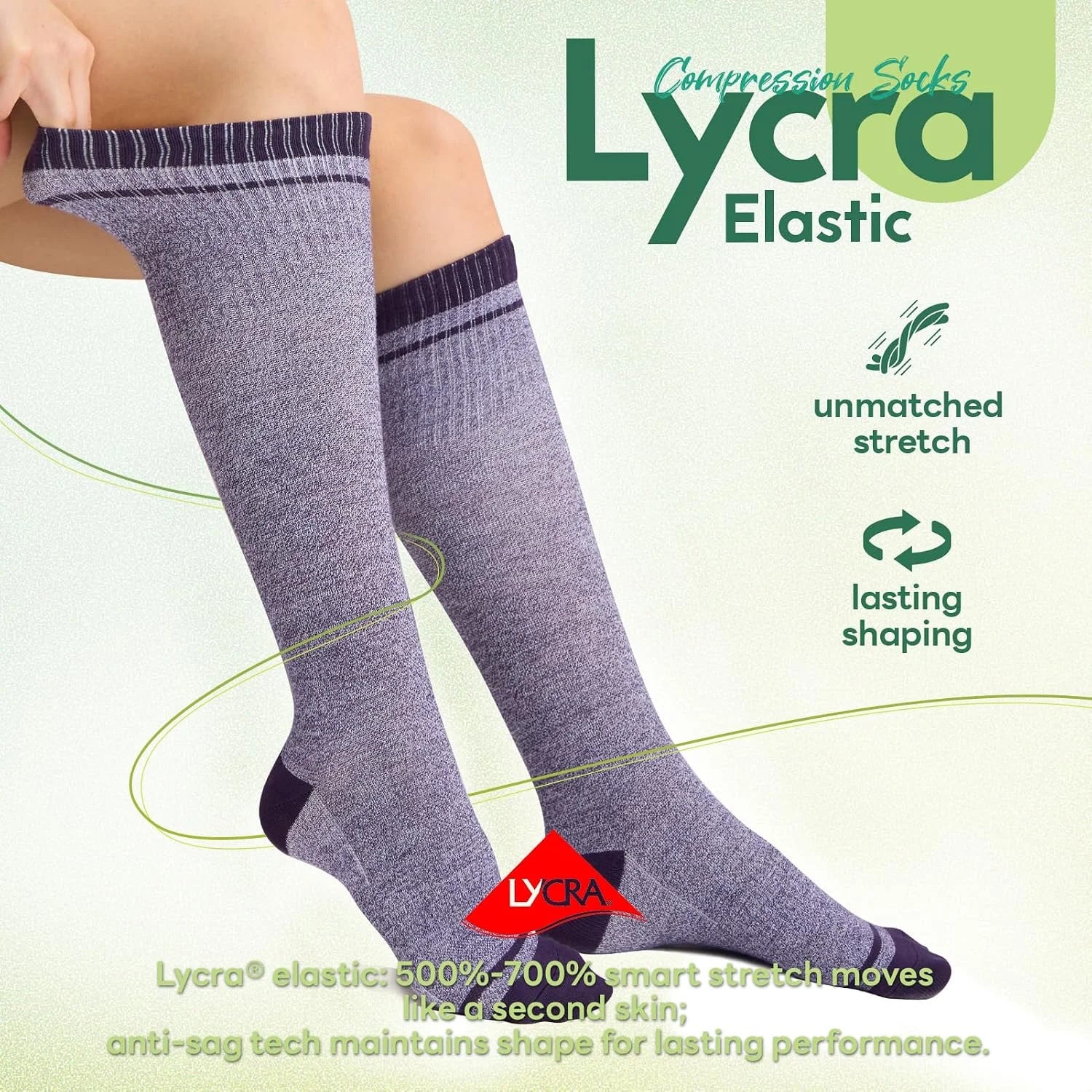 Compression Socks Women & Men 15-20 mmHg for Flying
