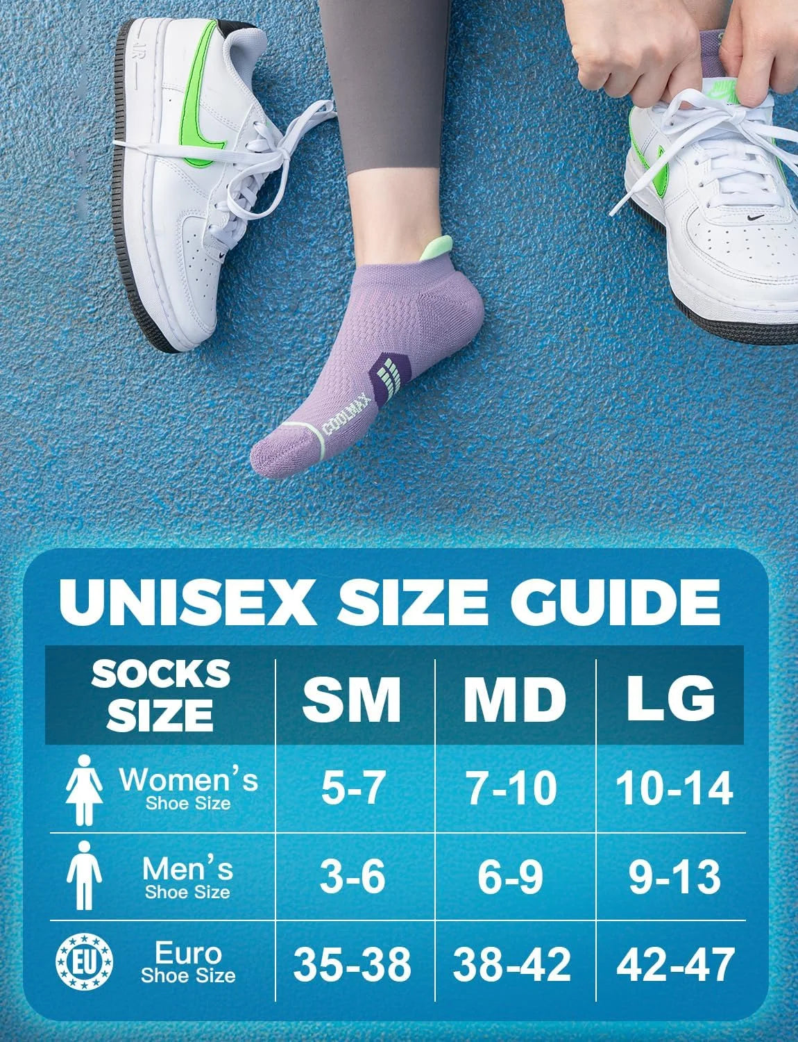Juclise Women's No Show Compression Athletic Running Socks, 3 Pairs