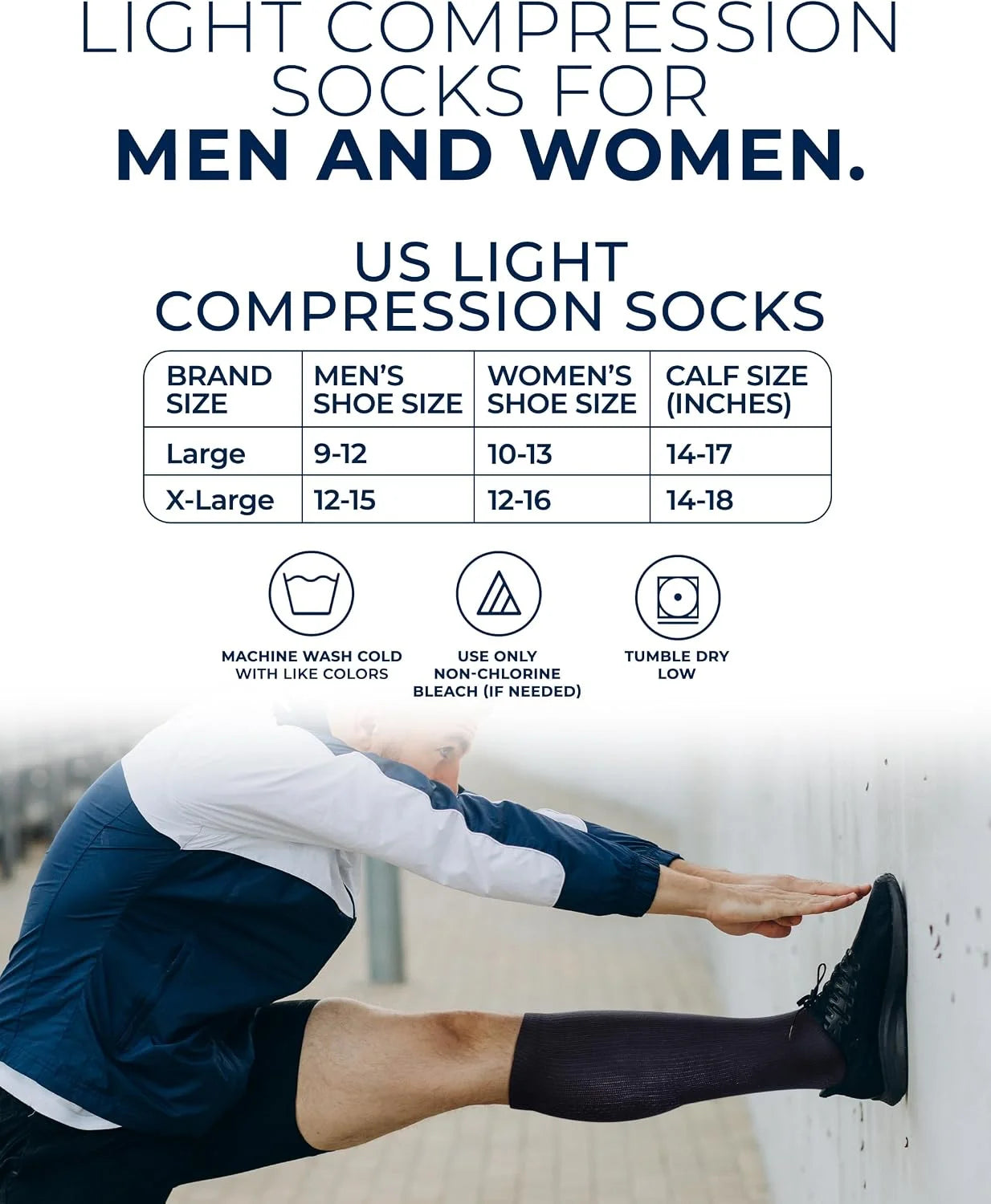 Pembrook® Light Compression Socks for Men & Women - 3 Pairs | 8-15 mmhg Compression Dress Socks for Men | Support Socks