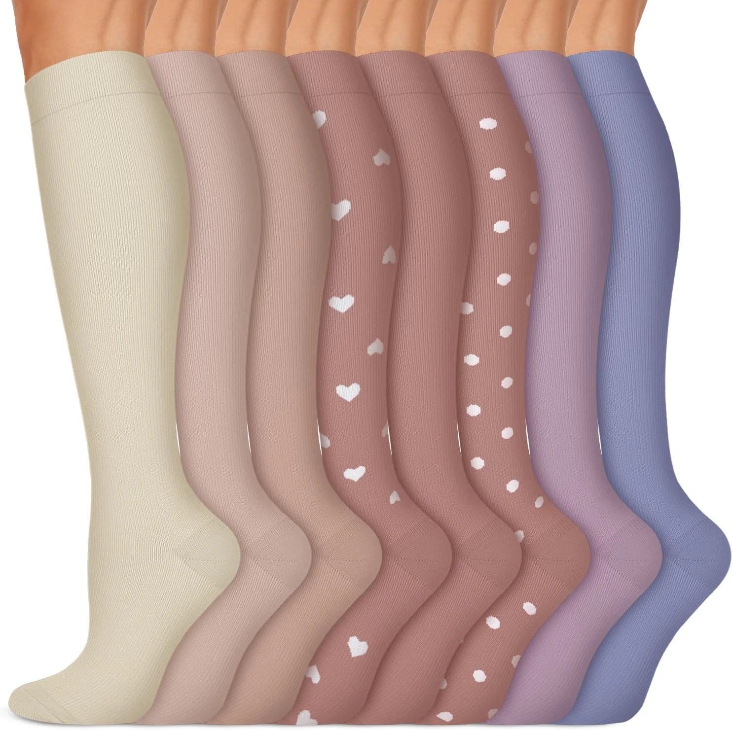 Copper Compression Socks 15-20 mmHg for Men & Women 8 Pairs – Circulation Support for Nurses, Travel, Running, Hiking, Soccer
