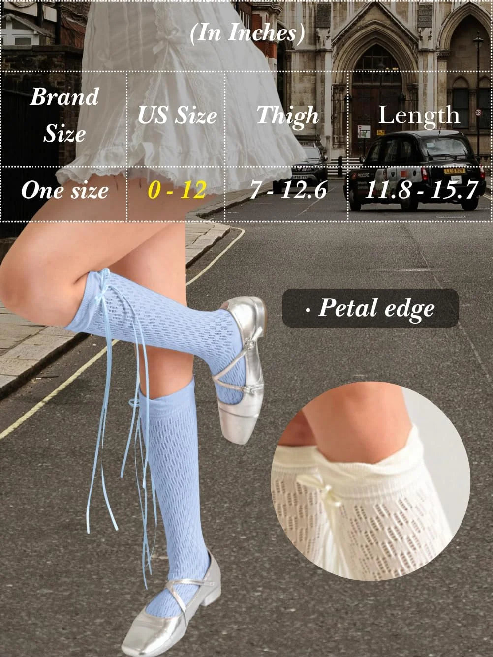 Kaei&Shi Womens Cute Hollow Out Long Socks with Bows