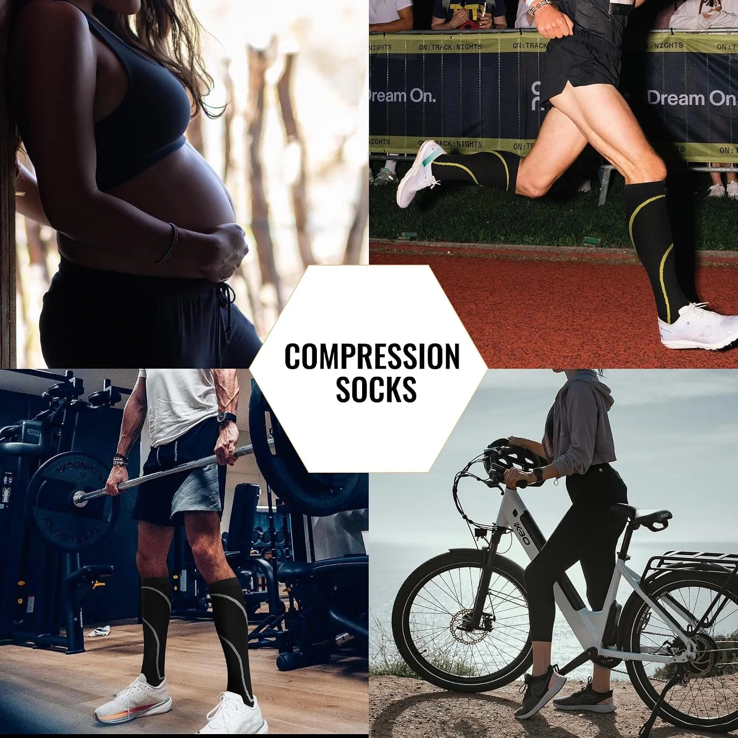 hello momoya Compression Socks for Women Men Circulation Knee High 8 Pairs for Nurses, Running, Travel, Athletic