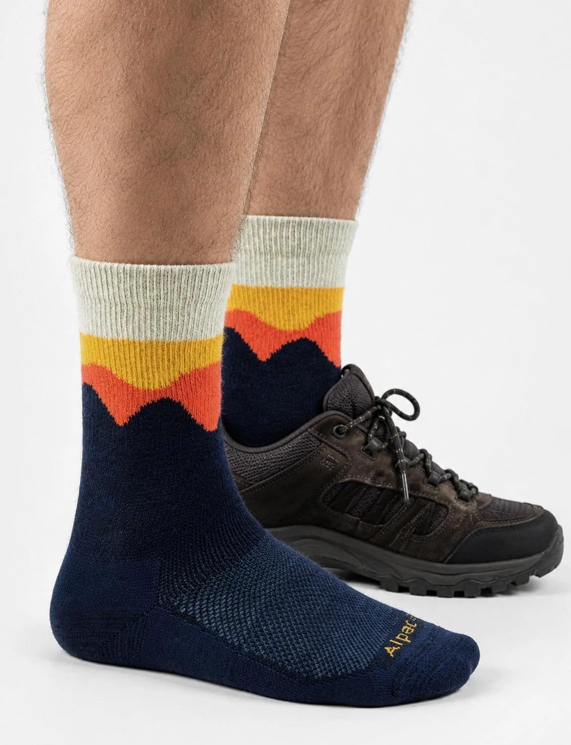 Juclise Alpaca Wool Hiking Socks, Micro Crew Boot Socks, Midweight, 2 Pairs