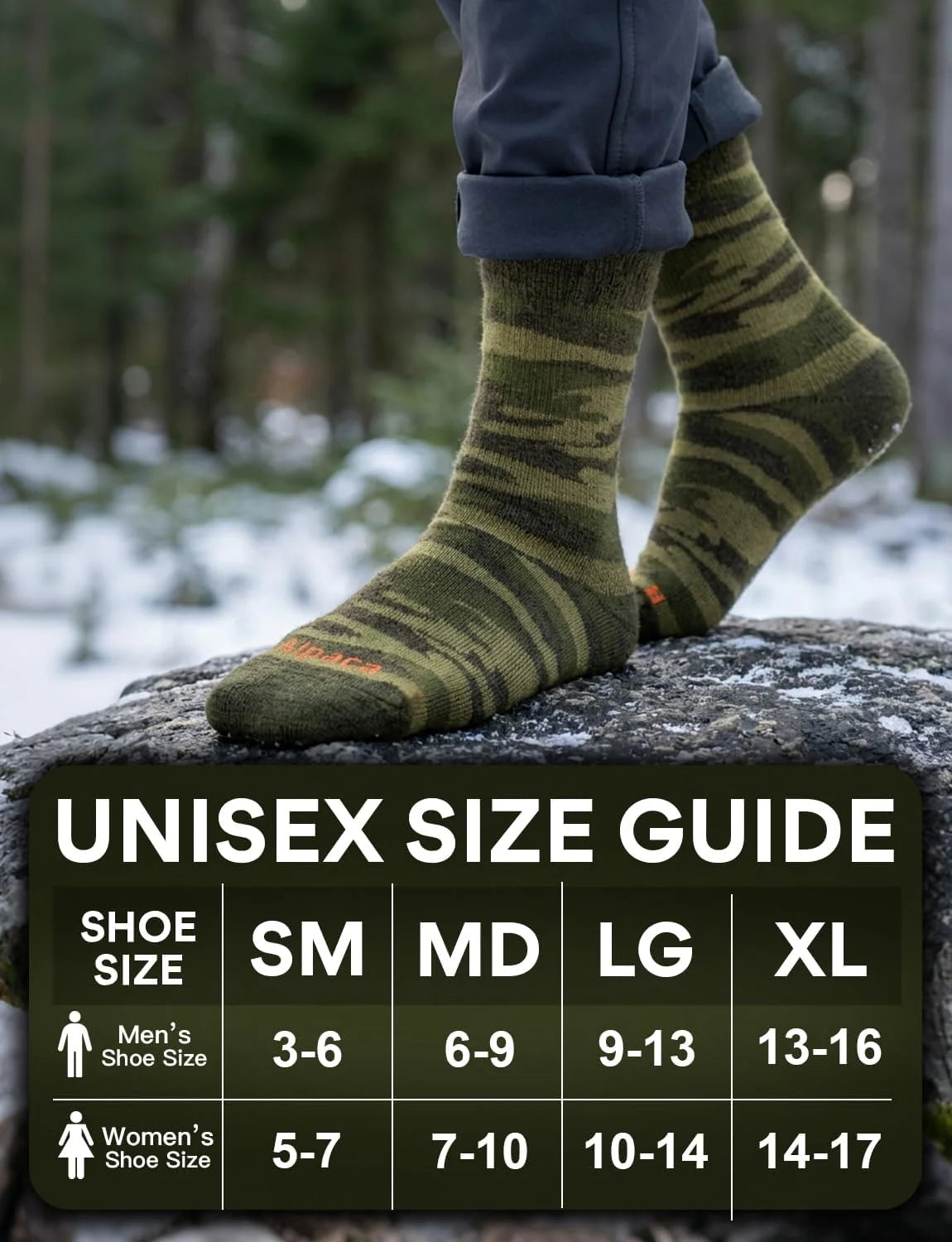 Juclise Alpaca Wool Hiking Socks, Micro Crew Boot Socks, Midweight, 2 Pairs