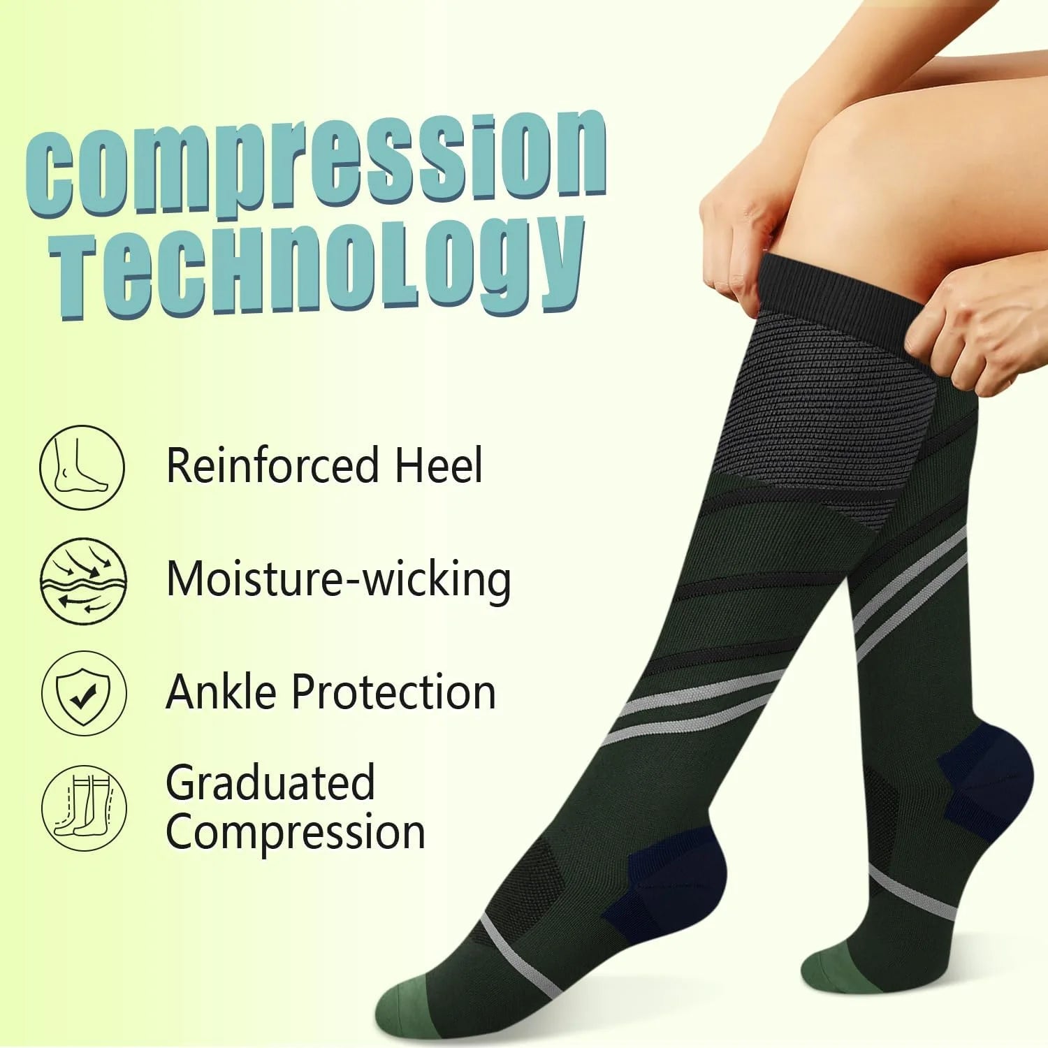 Copper Compression Socks 15-20 mmHg for Men & Women 8 Pairs – Circulation Support for Nurses, Travel, Running, Hiking, Soccer