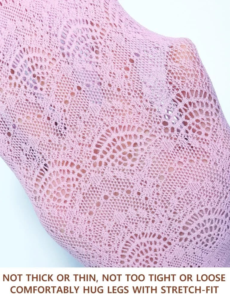 VERO MONTE Womens Colorful Hollow Out Knitted Tights - Patterned Lace Stockings
