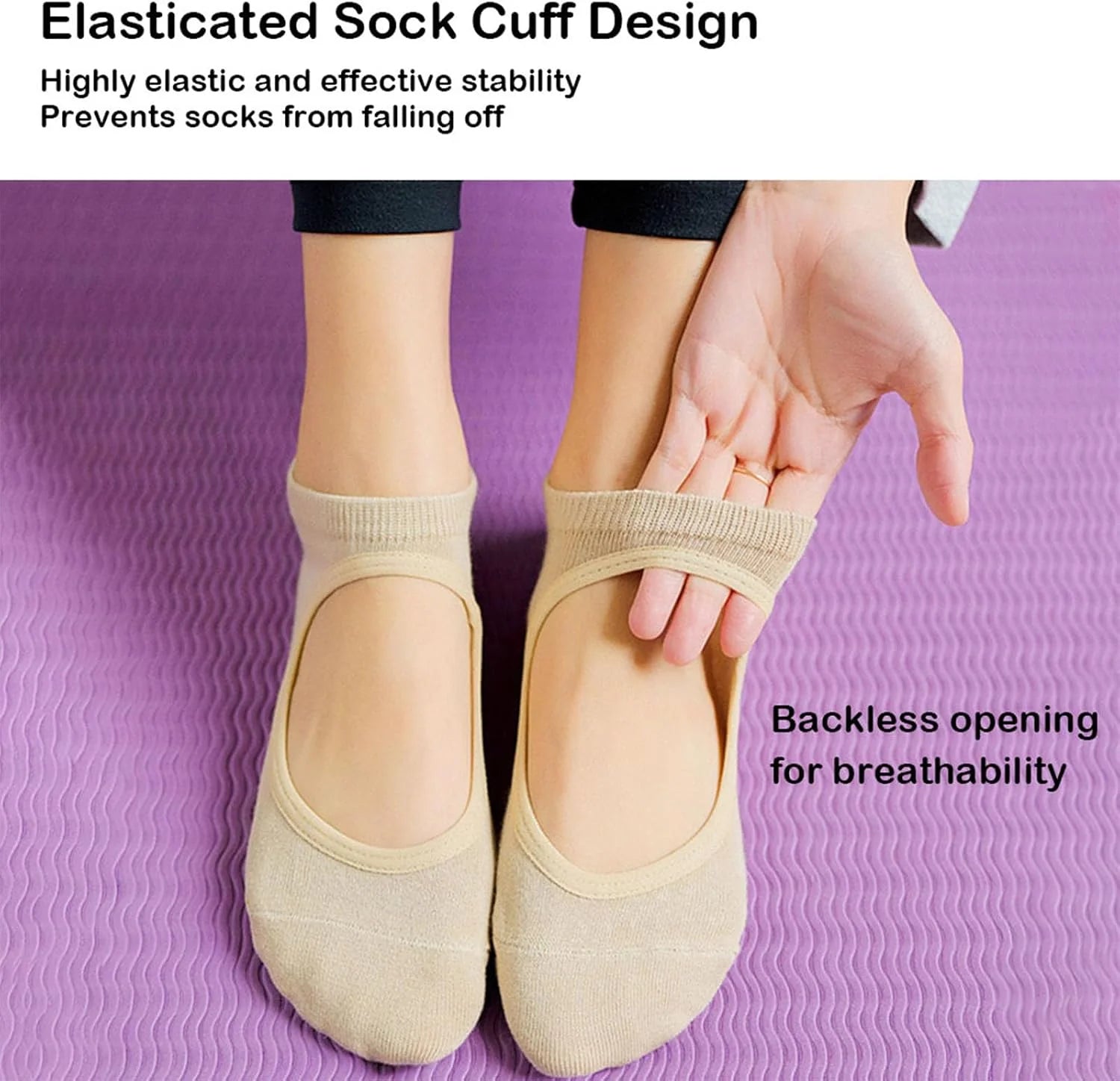 Yoga Socks for Women Non Slip Pilates Socks with Grips Non Skid Socks for Pilates Ballet Barefoot Workout Dance