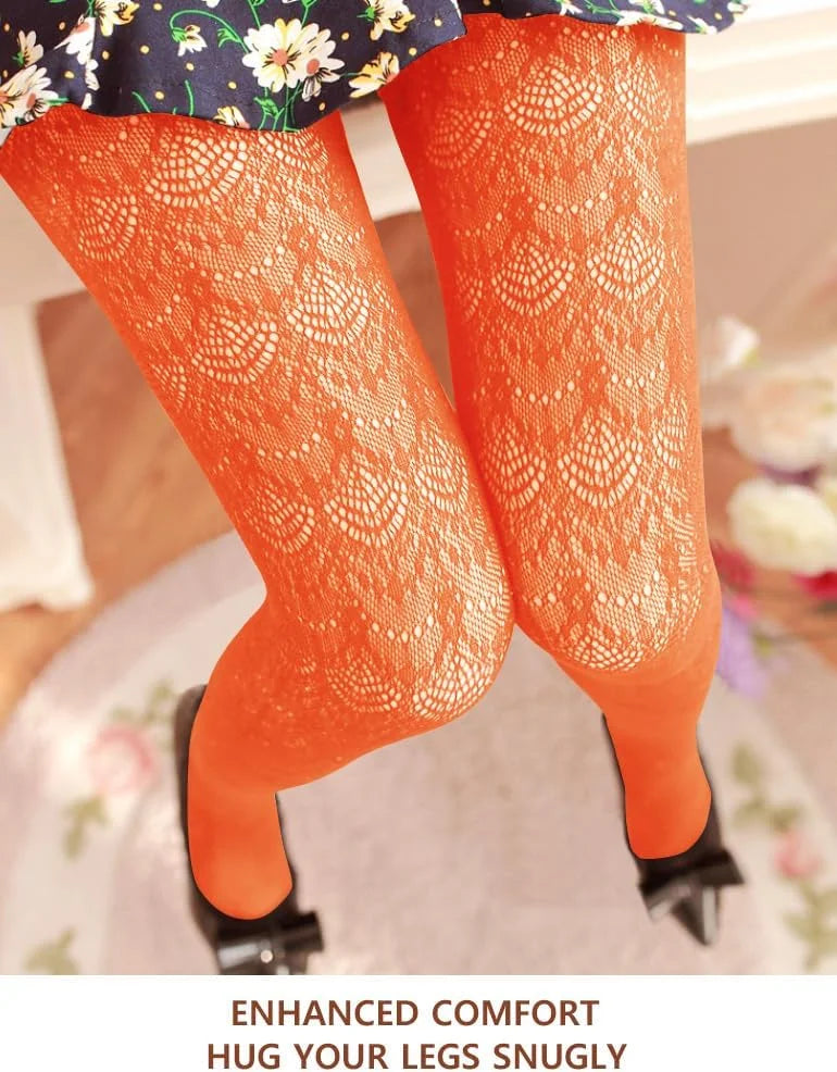 VERO MONTE Womens Colorful Hollow Out Knitted Tights - Patterned Lace Stockings