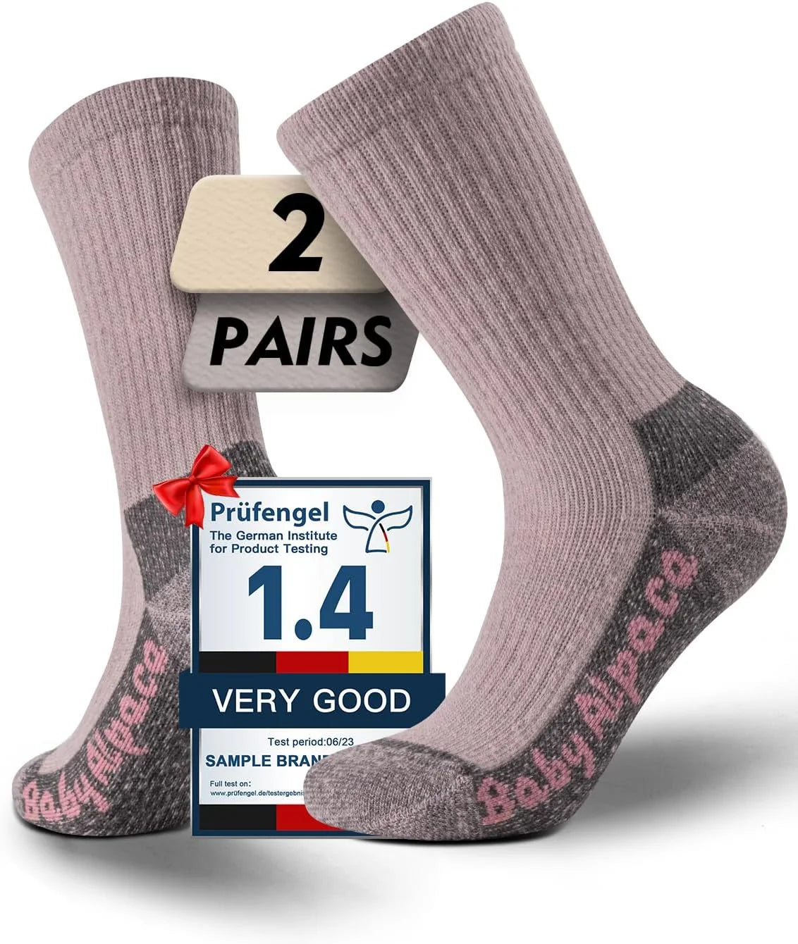 Juclise Alpaca Wool Hiking Crew Socks for Men and Women