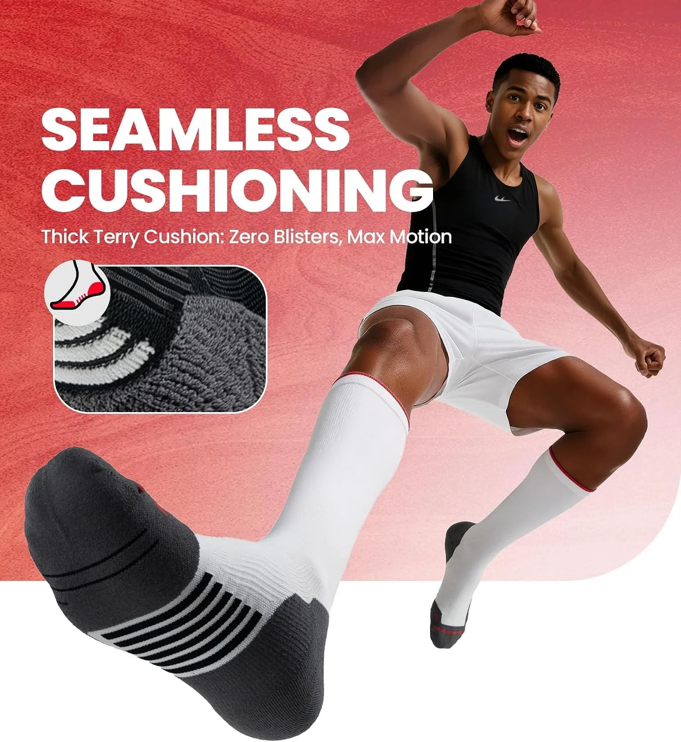 RUIXUE Compression Socks Men Women, Graduated 15-20mmHg Support Breathable for Travel Flight Running Cycling Daily Use