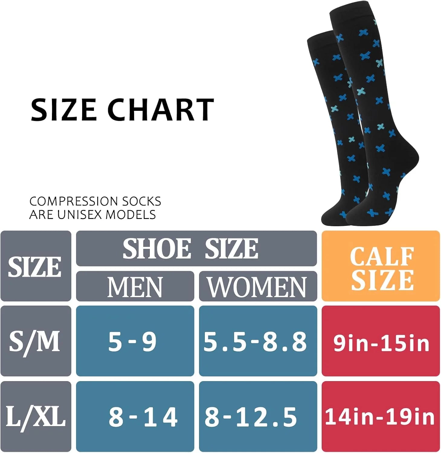 hello momoya Compression Socks for Women Men Circulation Knee High 8 Pairs for Nurses, Running, Travel, Athletic